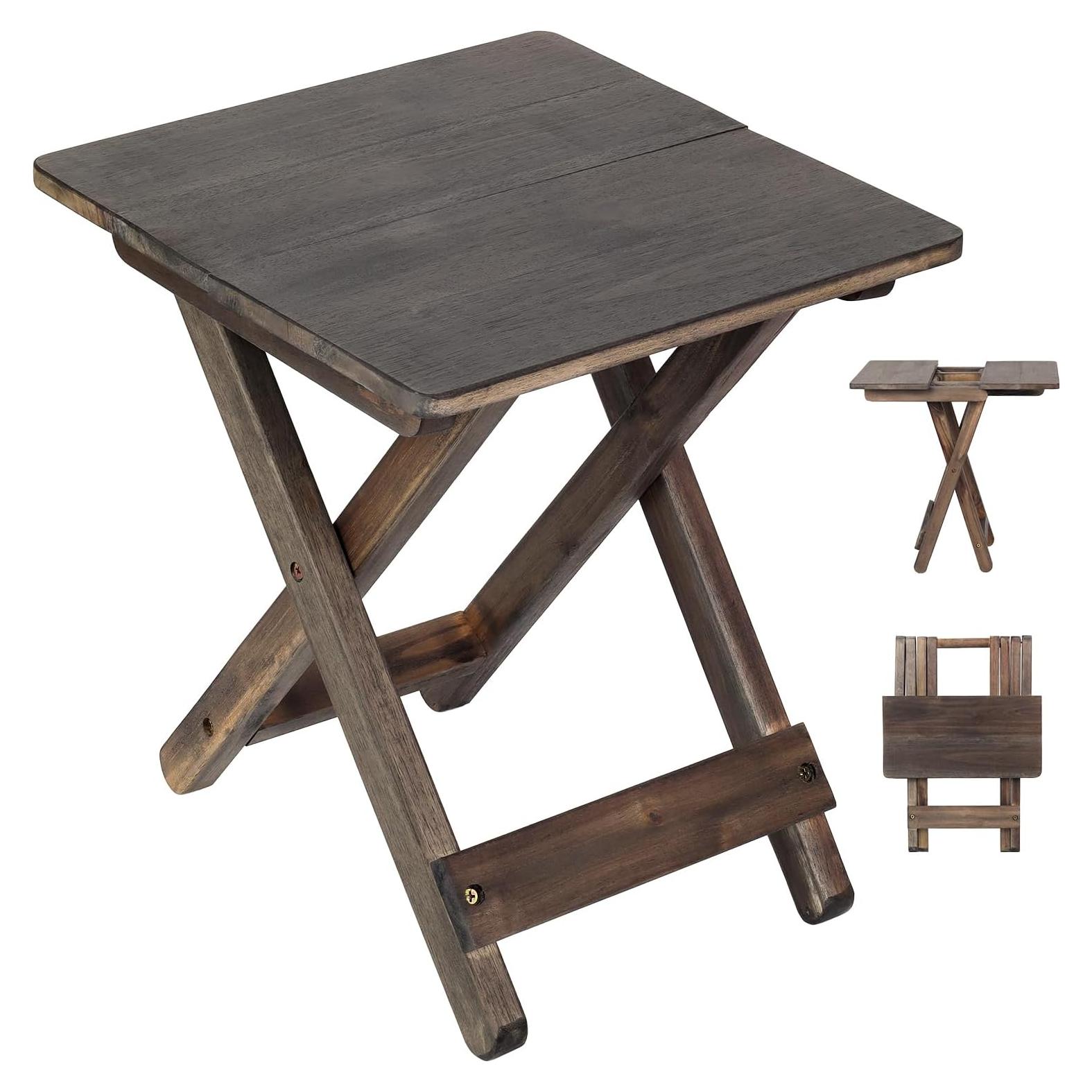 Mesa Lateral Plegable DAXULY de Madera Acacia 32.5 cm