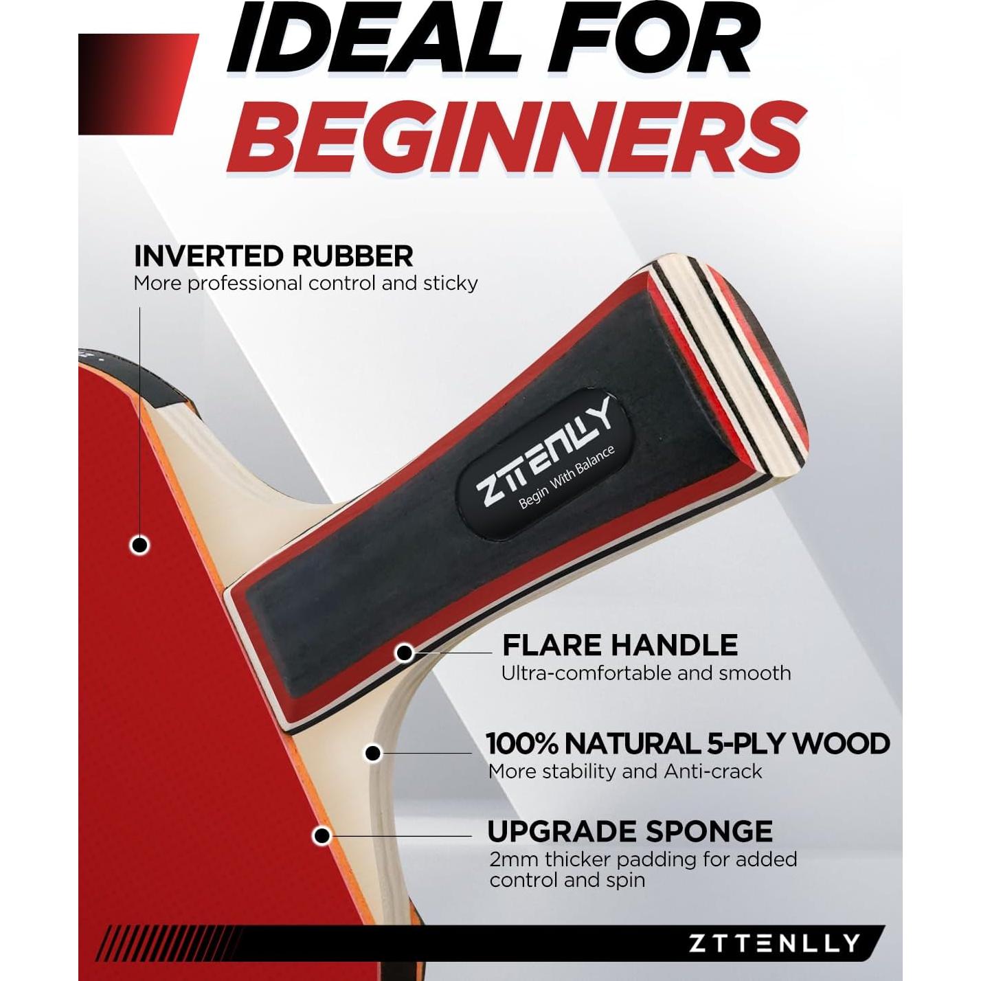 Set de Palas de Ping Pong ZTTENLLY para 2 Jugadores