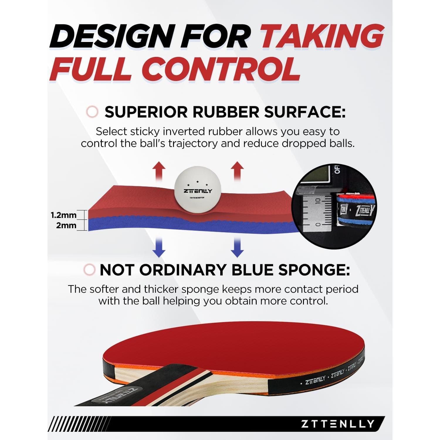 Set de Palas de Ping Pong ZTTENLLY para 2 Jugadores