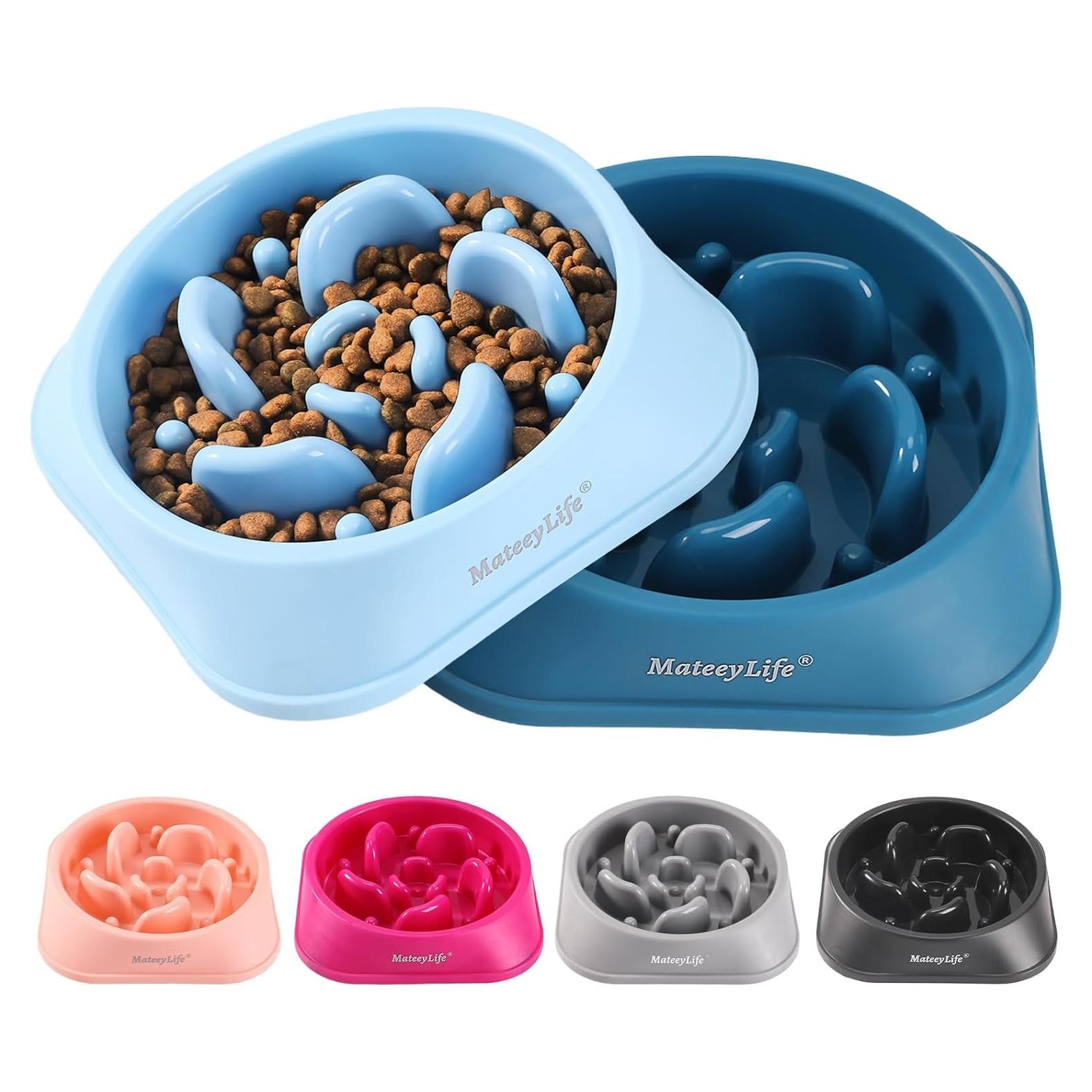 MateeyLife Tazones para Perros 2PCS Alimentación Lenta