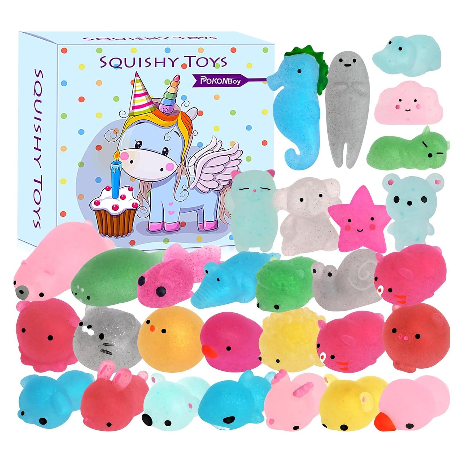30 Pcs Juguetes Squishies Mochi POKONBOY Animales Kawaii