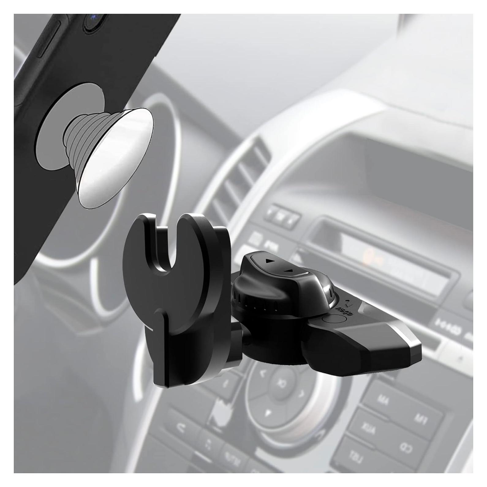 Soporte para teléfono en ranura de CD JIAYUE negro compatible con Pop Socket