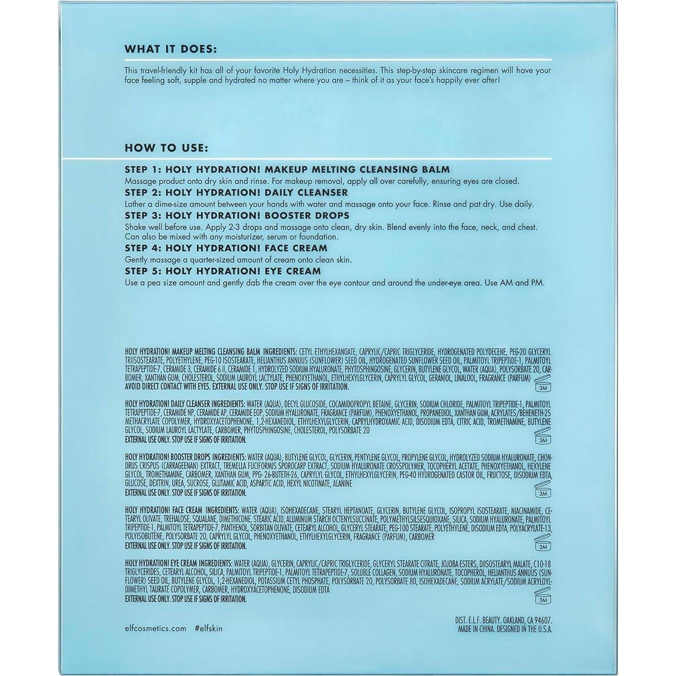 Kit Mini Cuidado Piel Hidratada e.l.f. SKIN 5 Productos