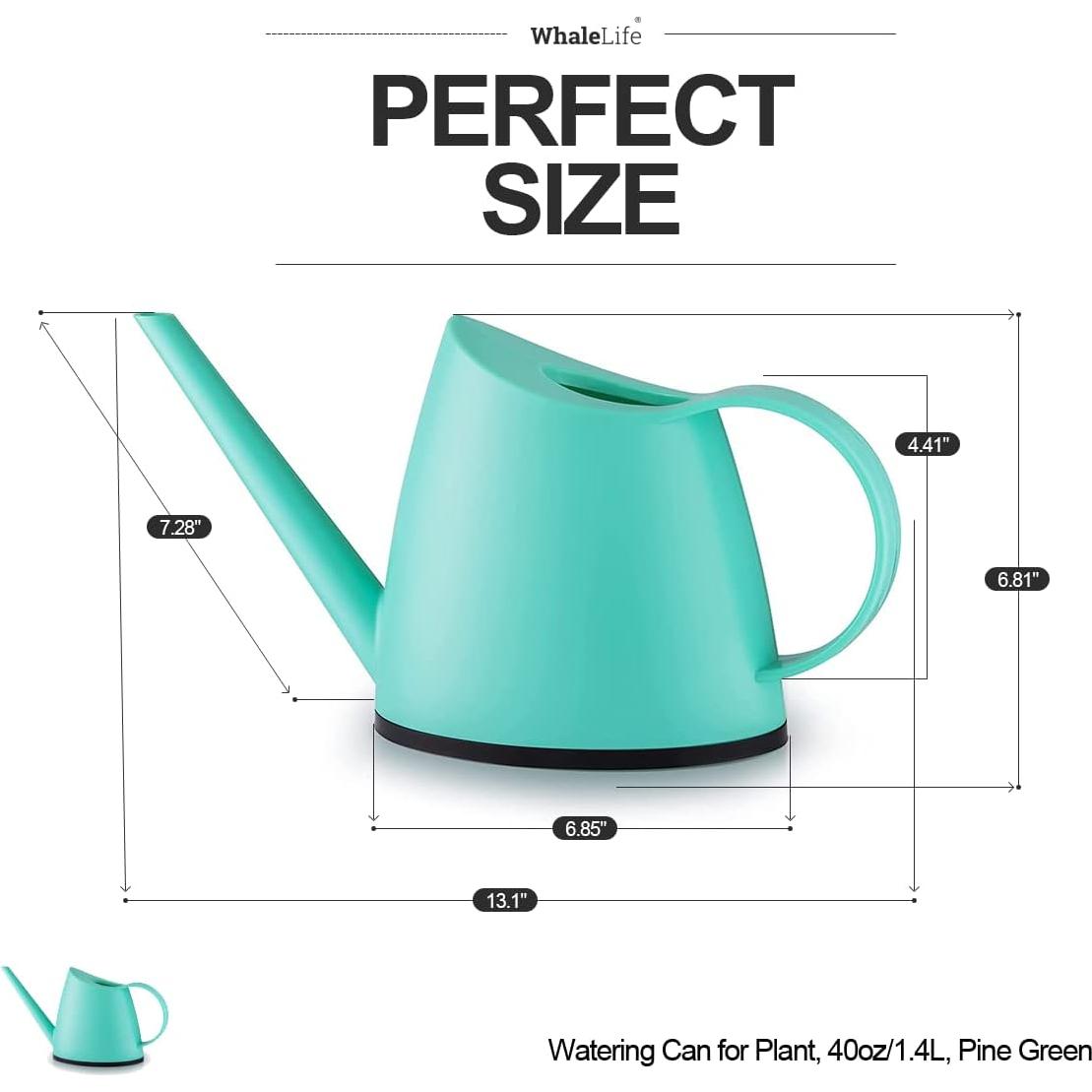 Regadera Interior WhaleLife 1.4L Verde Pino para Bonsai