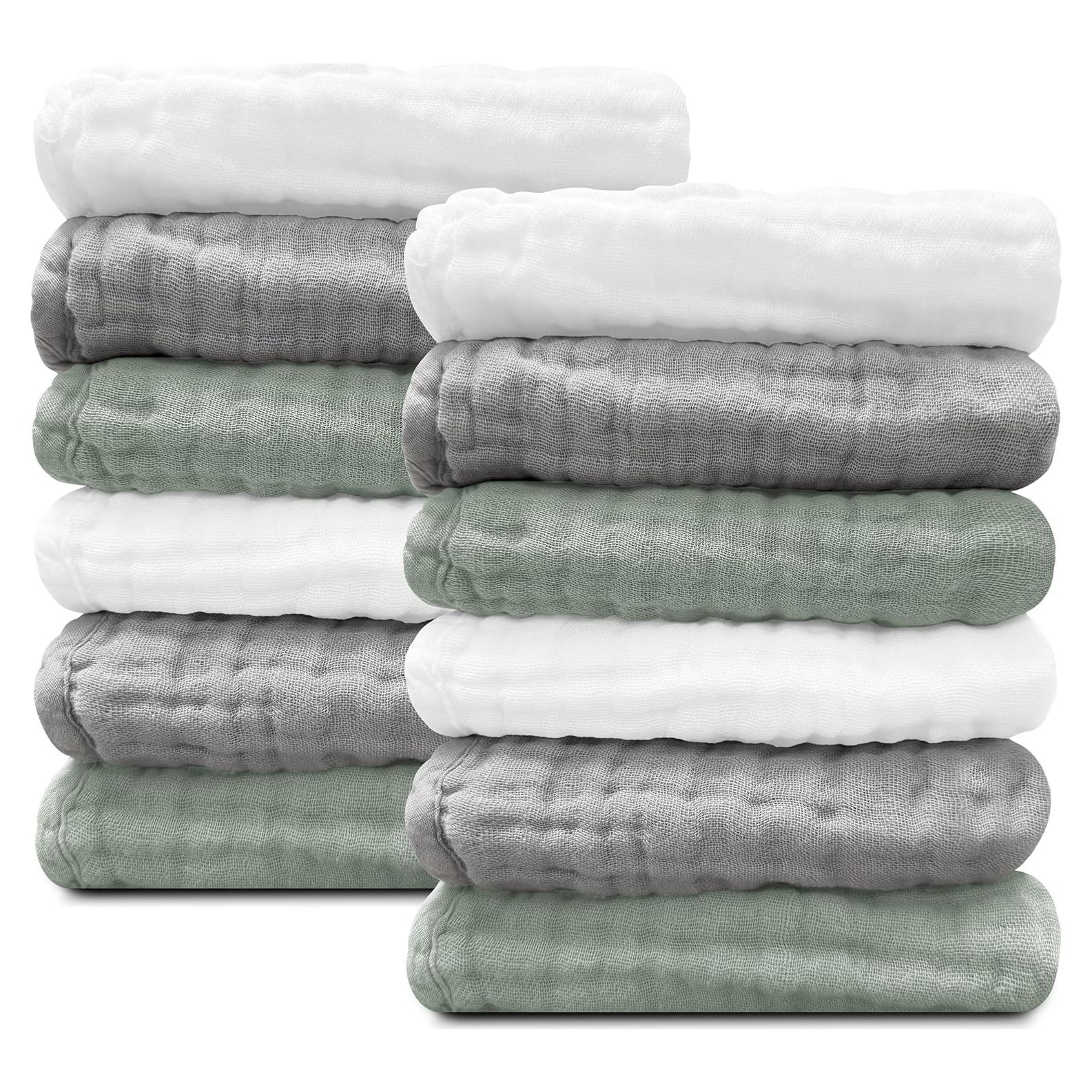 Paños de Muselina para Bebés Sunny zzzZZ - 12 Piezas 30x30 cm