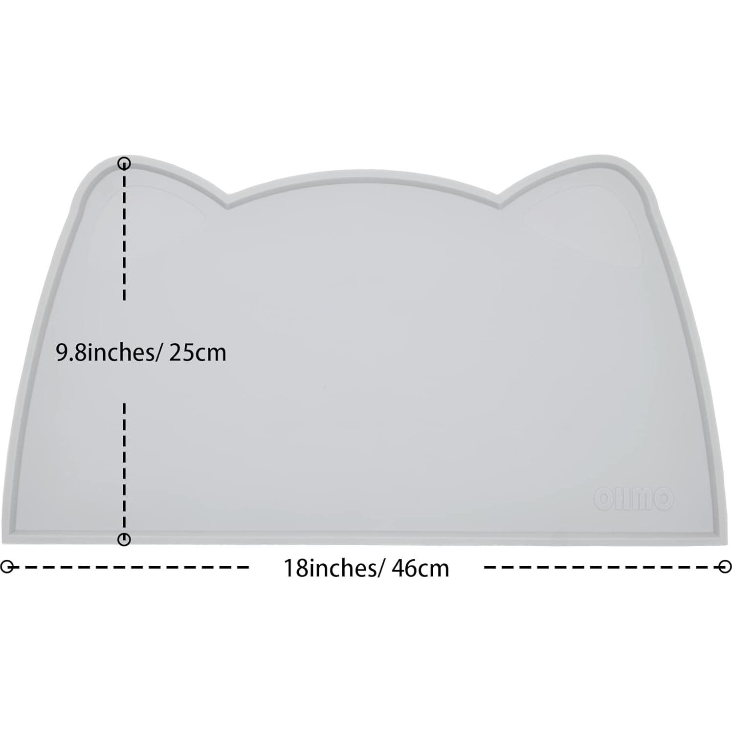 Alfombrilla de Comida para Gato y Perro OHMO Gris 45.72x25.4cm