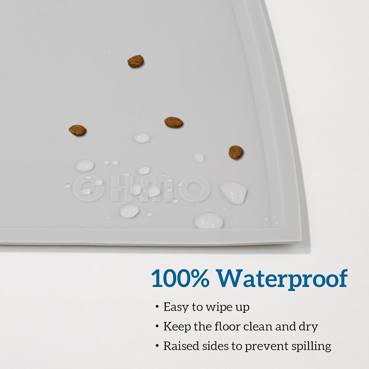 Alfombrilla de Comida para Gato y Perro OHMO Gris 45.72x25.4cm