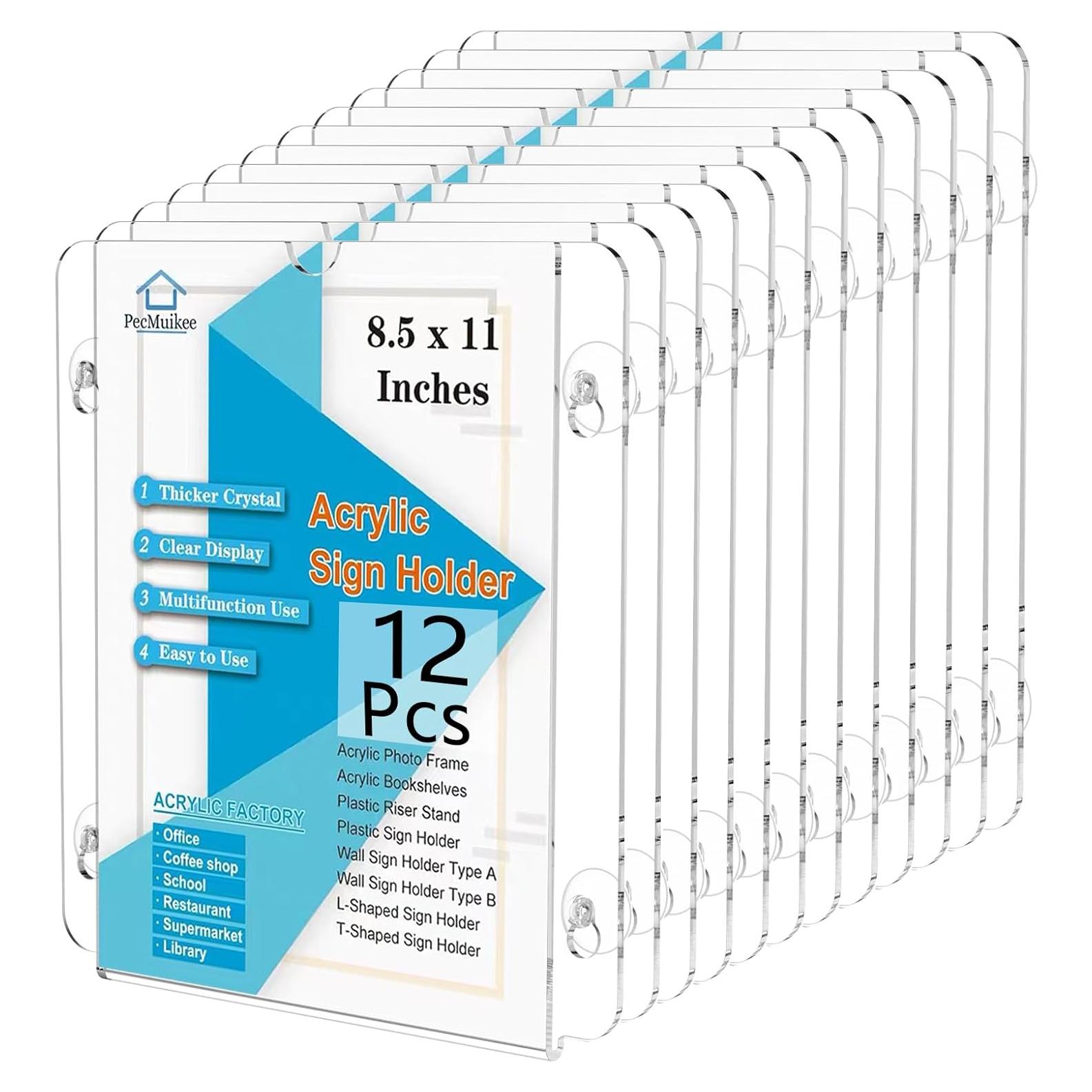 Soporte de Señal Acrílico PecMuikee 12 Pcs con Ventosas