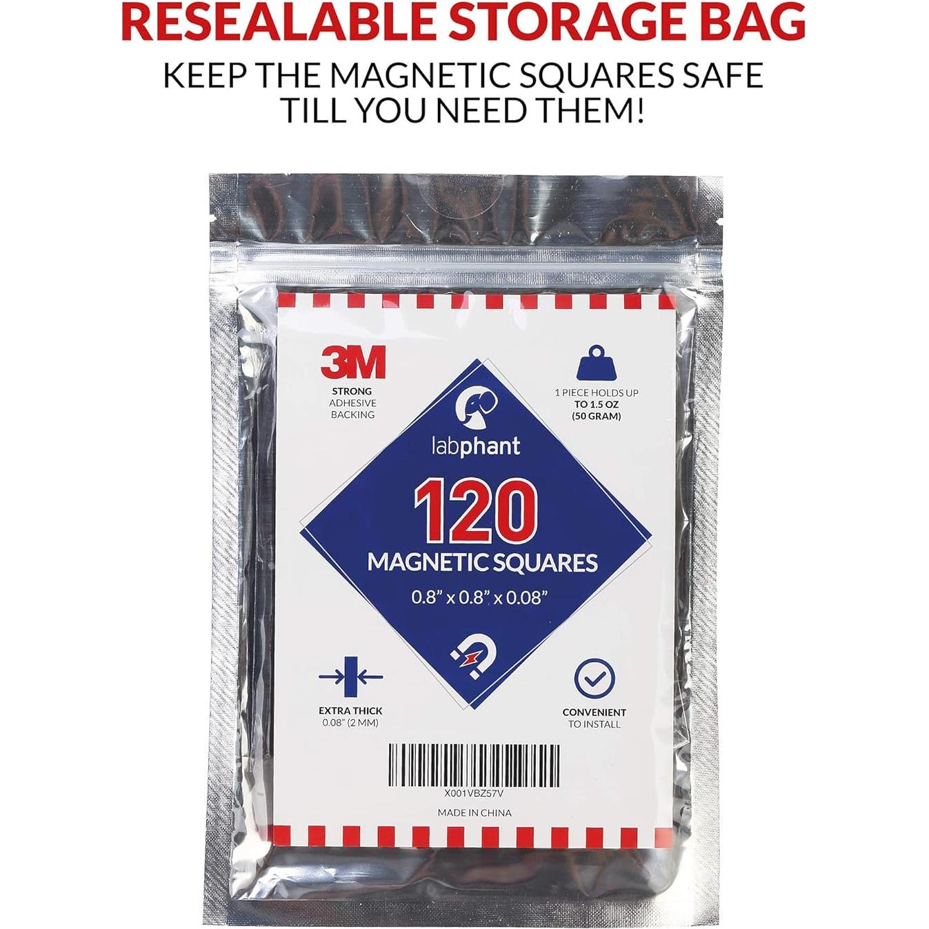 Cuadrados Magnéticos APPLAB 120 Piezas 20x20mm Adhesivo 3M