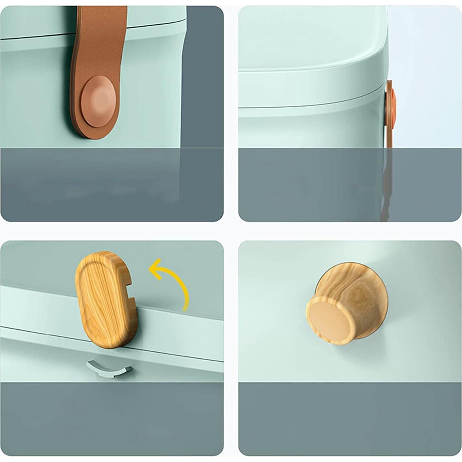 Caja de Almacenamiento de Medicamentos Tooth Azul Doble Capa