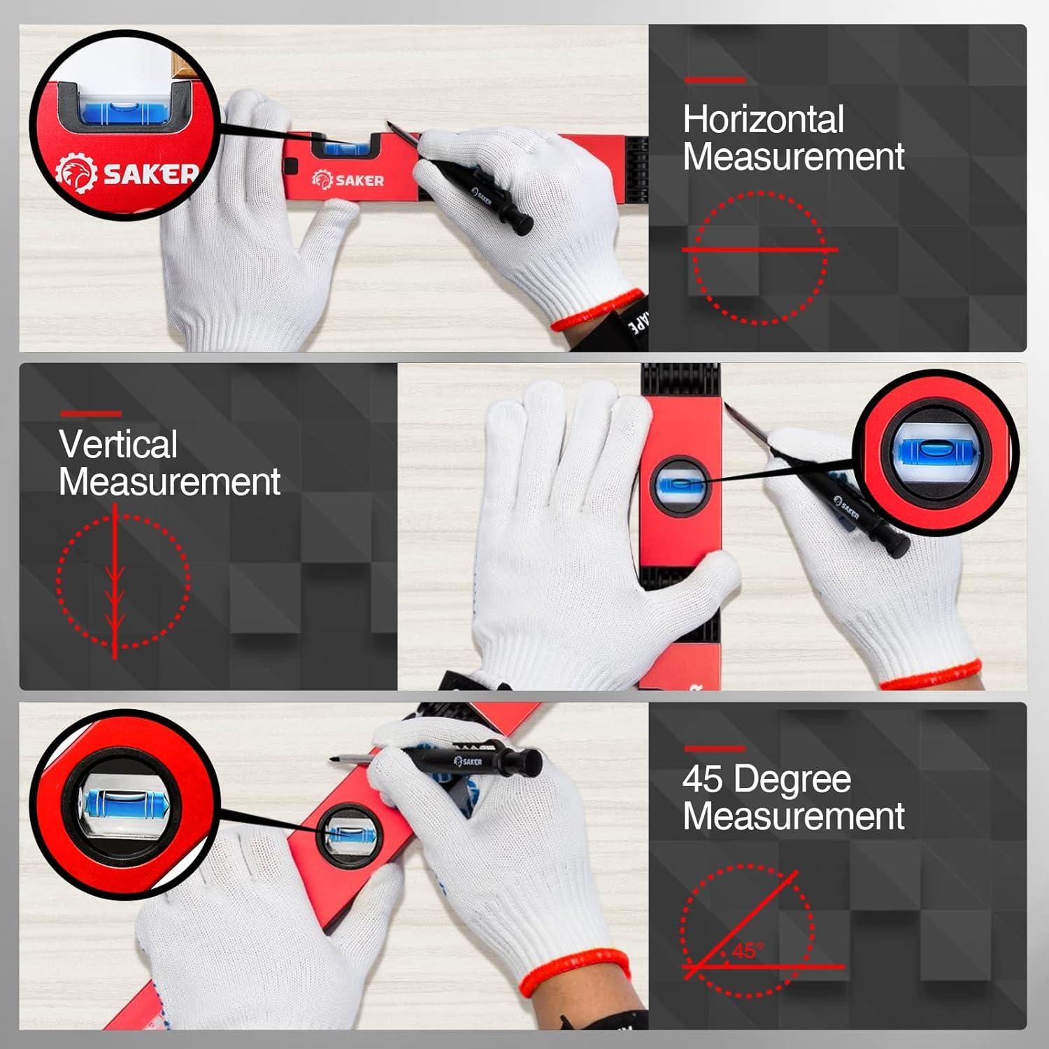 Juego de Nivel Plegable Saker + Lápiz Profundo + Aluminio