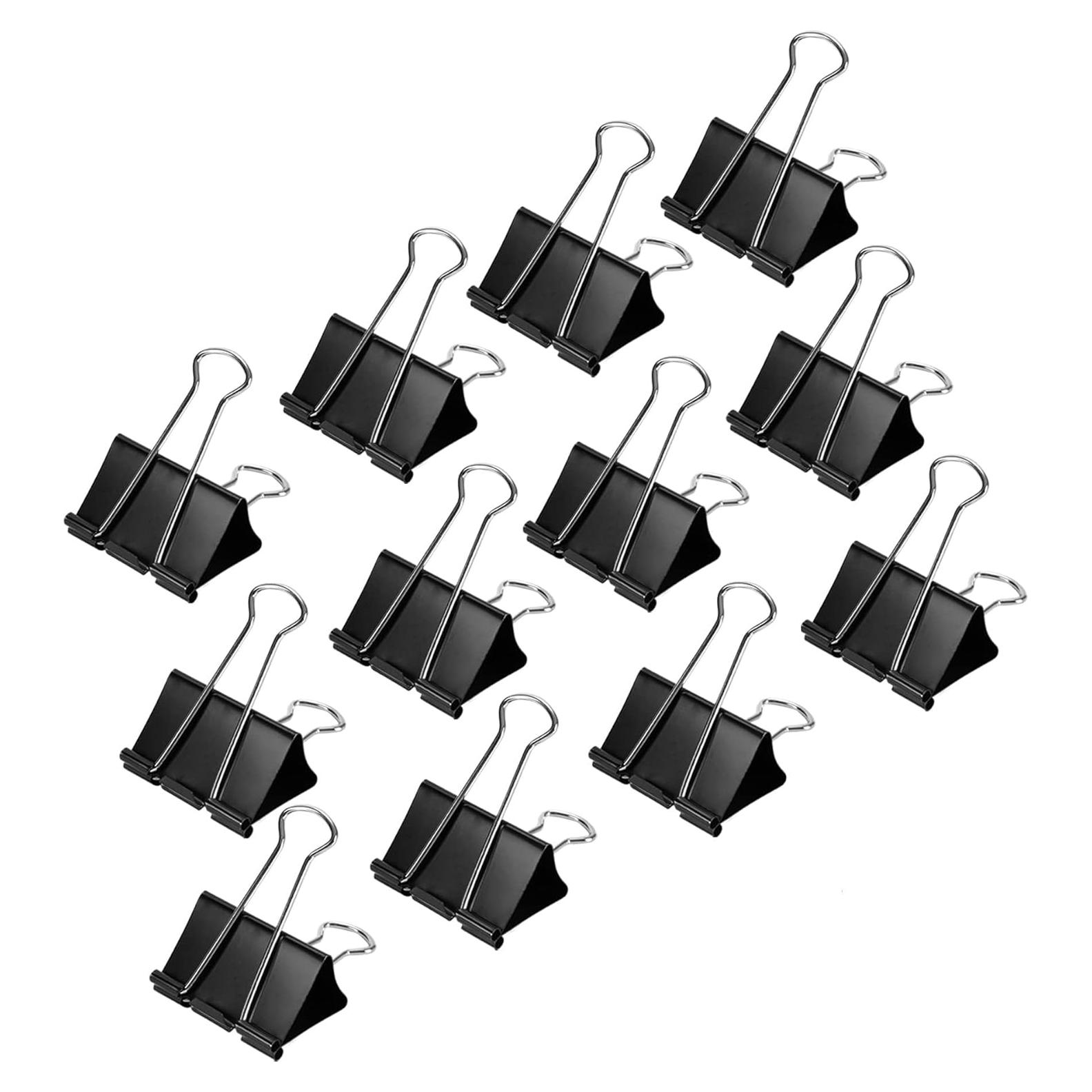 Clips de Binder Amazon Basics Pequeños 12 Paquetes 1.9 cm Negro