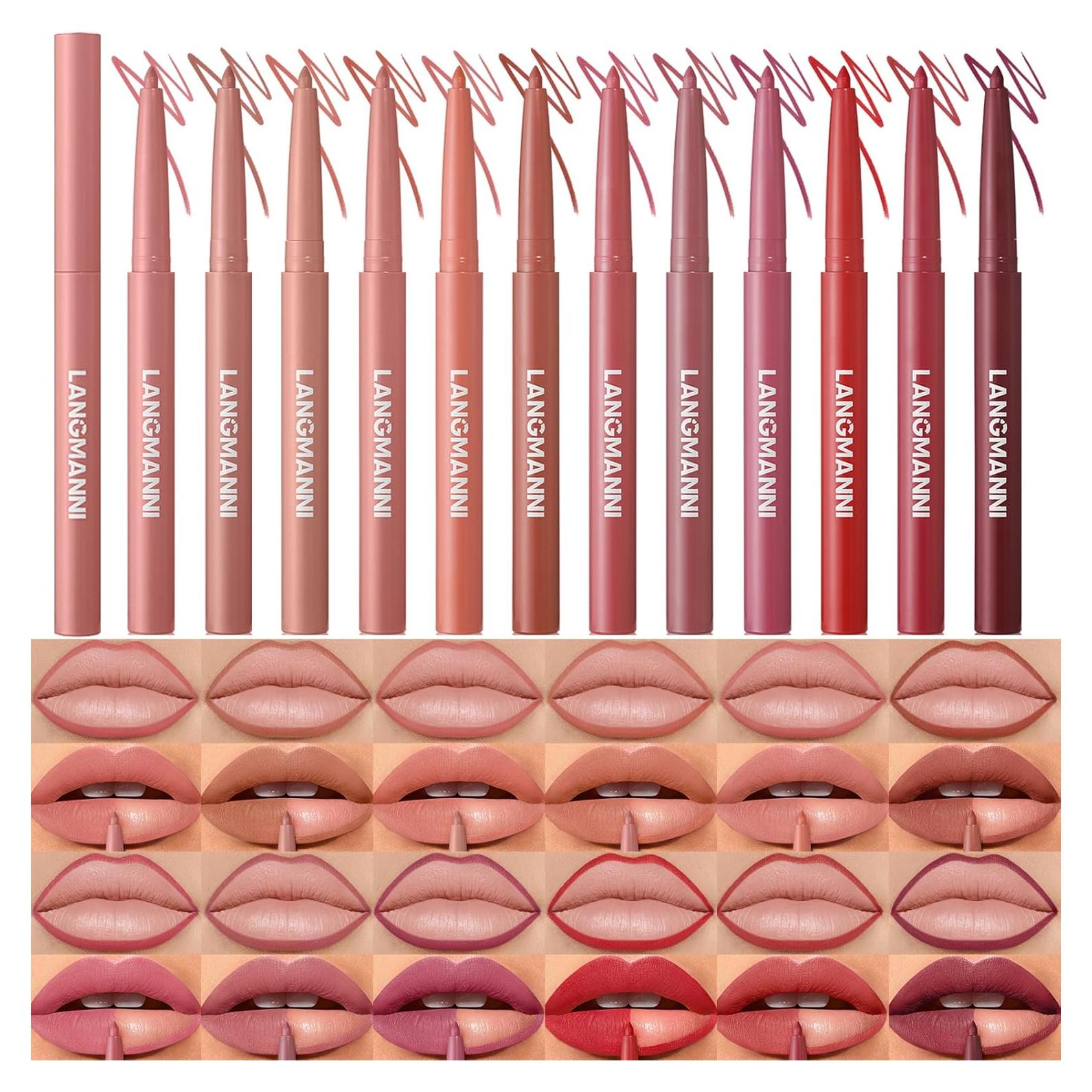 Set de Lápices Labiales Mate LANGMANNI 12 Colores 0.28g