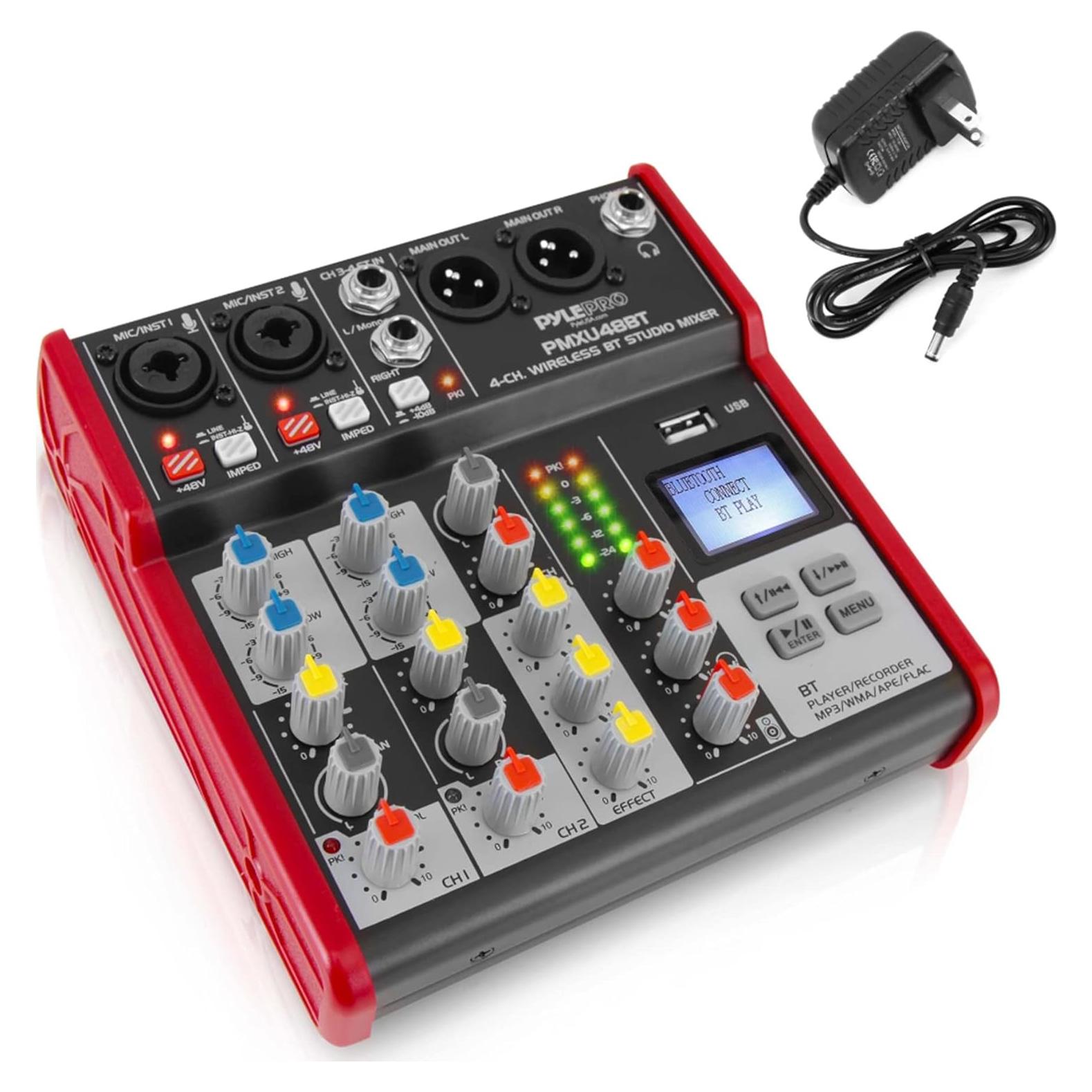 Mesa de Mezcla Pyle PMXU48BT - 4 Canales Bluetooth USB