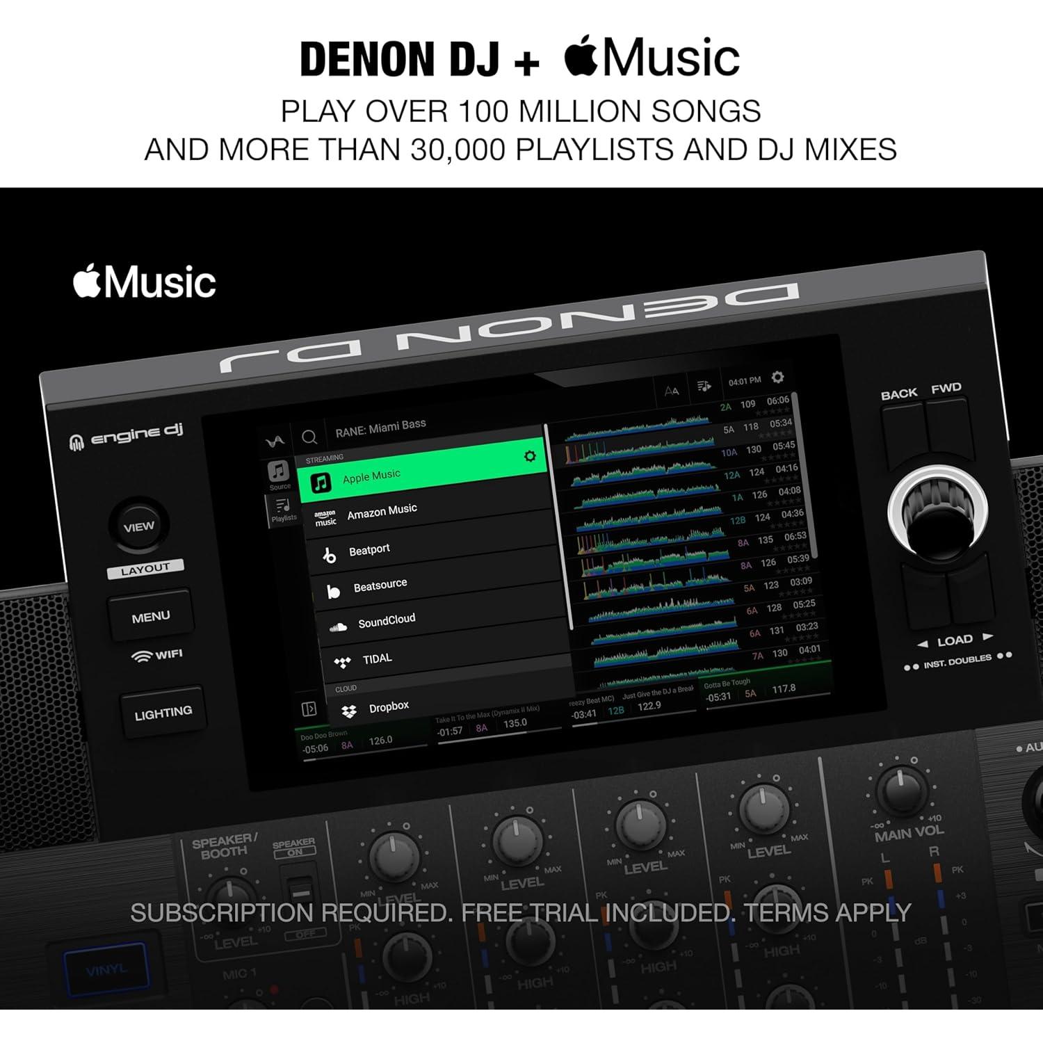 Controlador DJ Denon SC LIVE 4 con altavoces y Wi-Fi