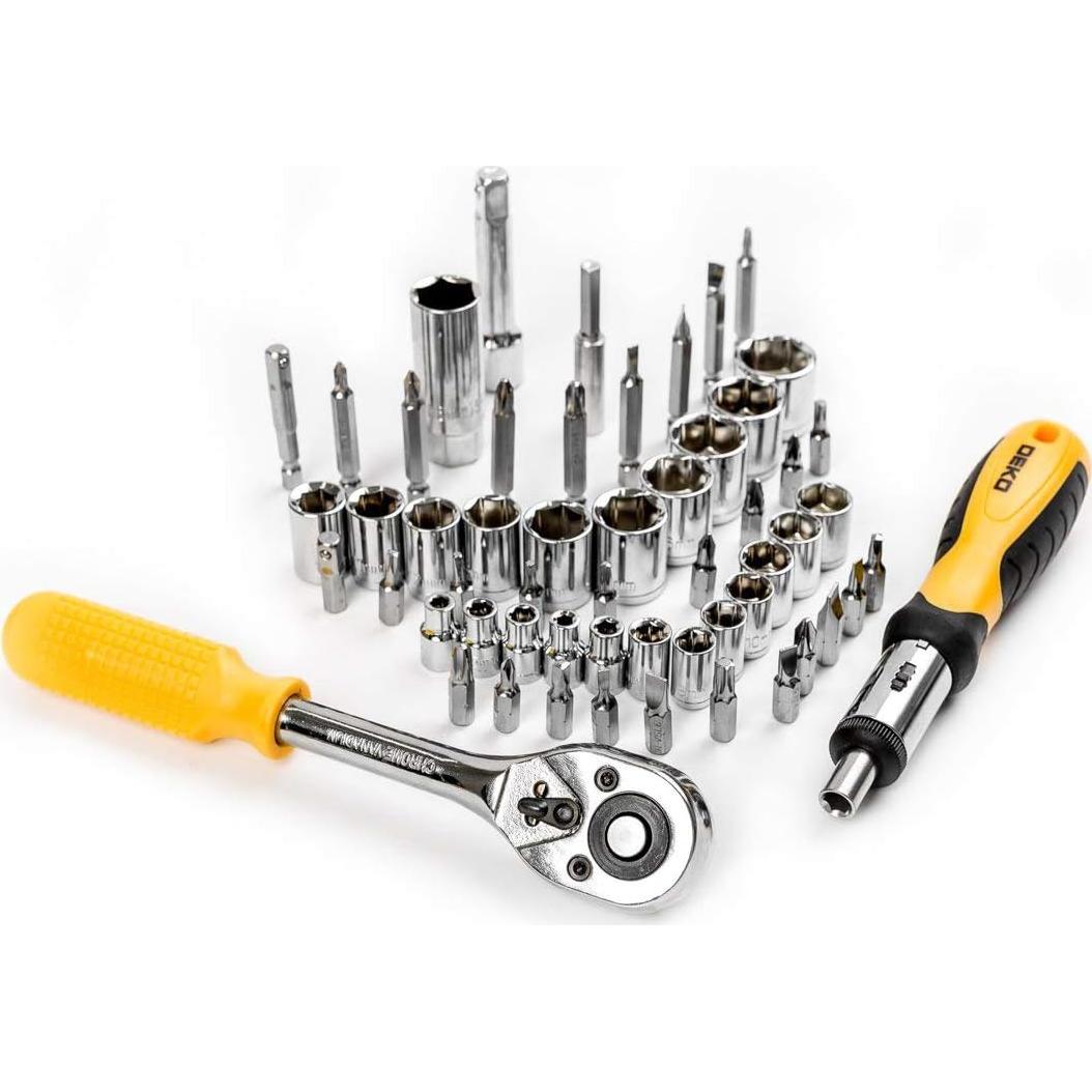 Juego de Herramientas DEKOPRO 228 Piezas con Caja Amarilla