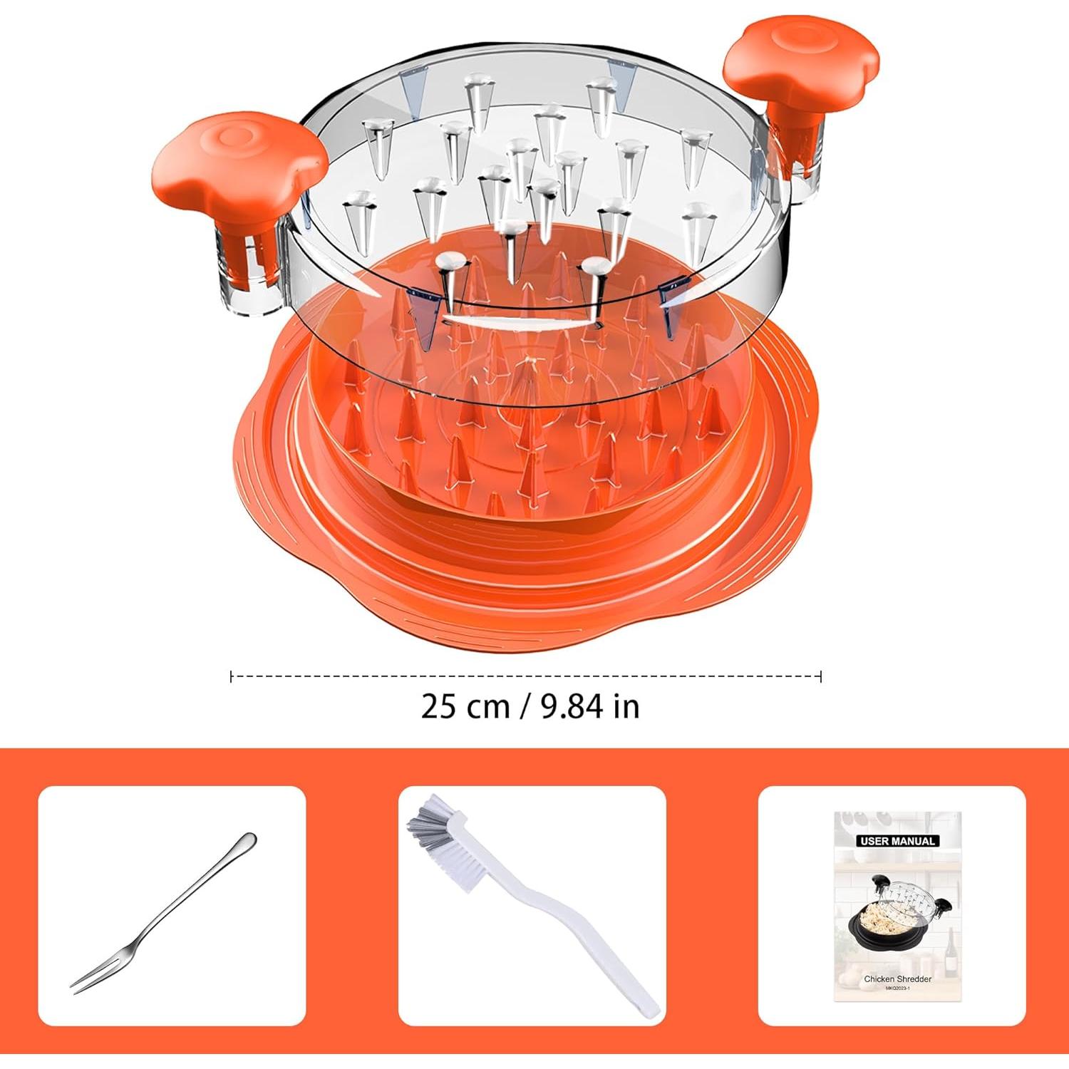 Desmenuzador de Pollo SURETIVIAN Naranja Antideslizante 0.48 kg