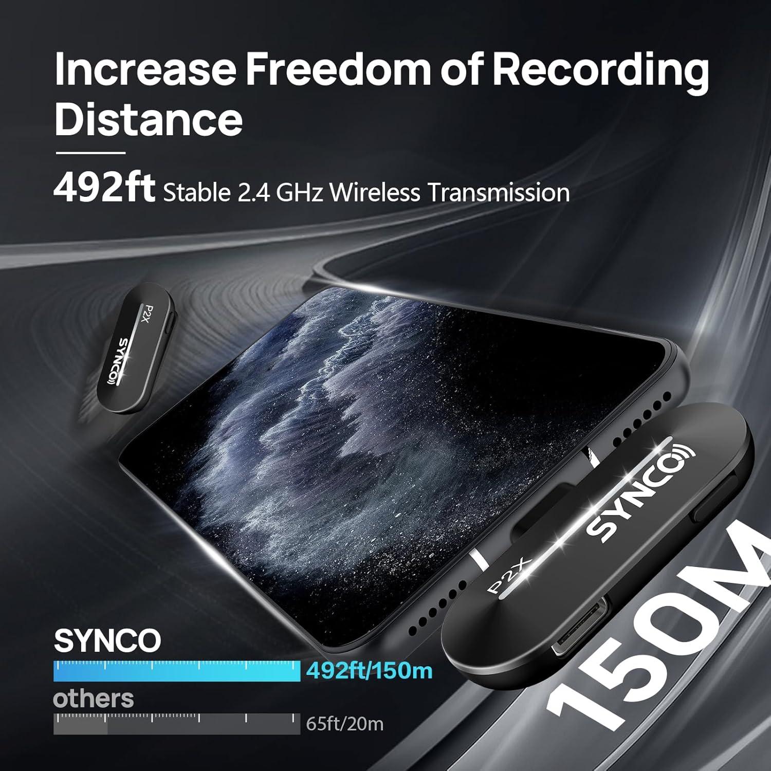 Micrófono Lavalier Inalámbrico SYNCO para iPhone 2 Mic