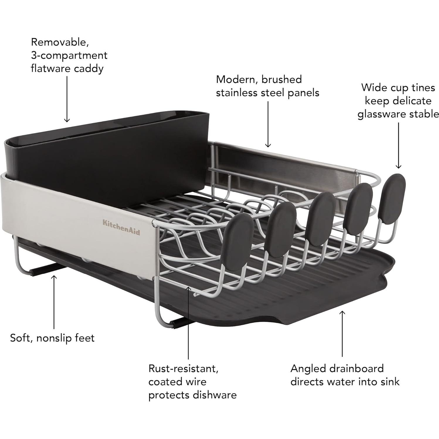 Escurridor de Platos KitchenAid Compacto Acero Inoxidable 40.7 cm