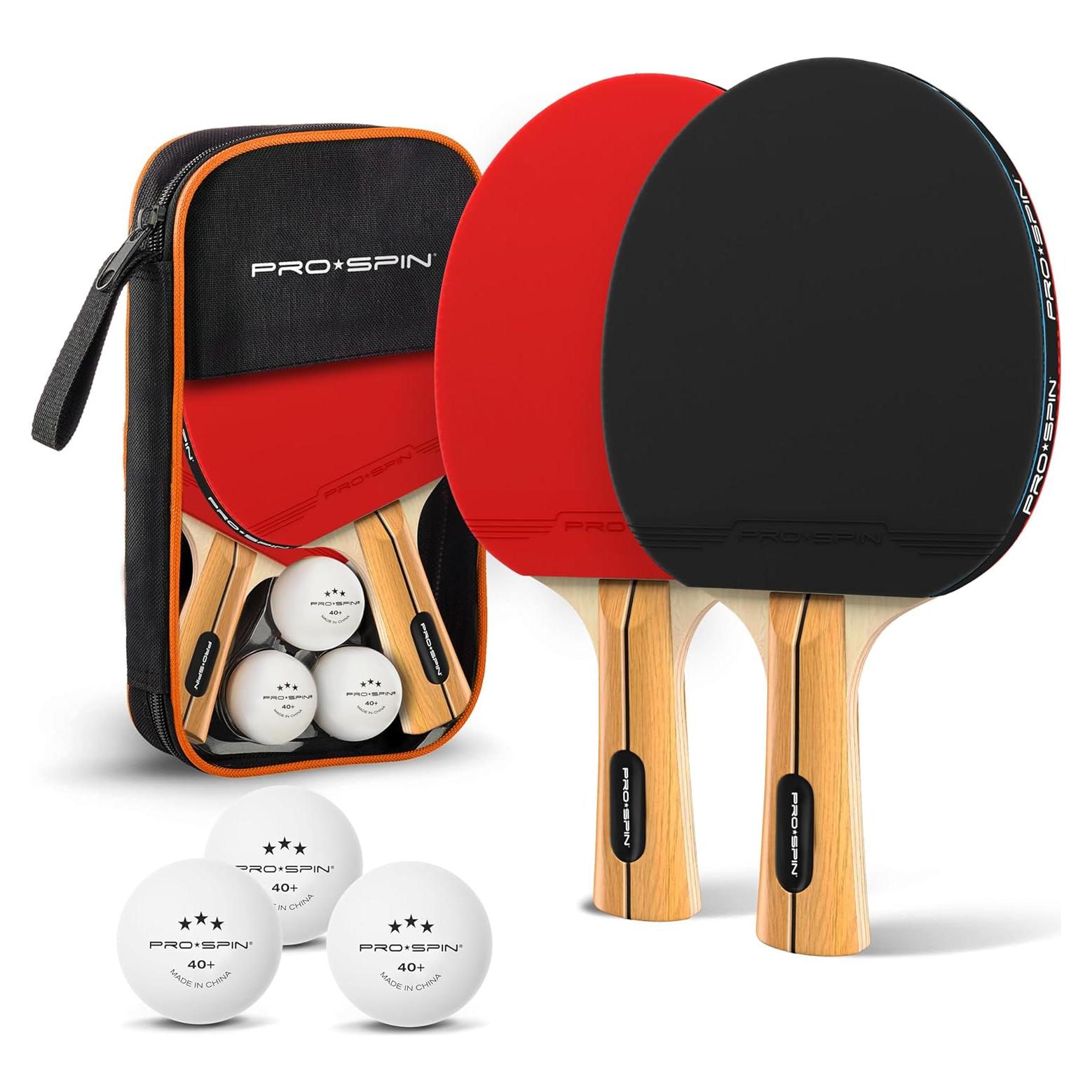 Set de Palas de Ping Pong PRO SPIN - 2 Jugadores, Pelotas 3 Estrellas