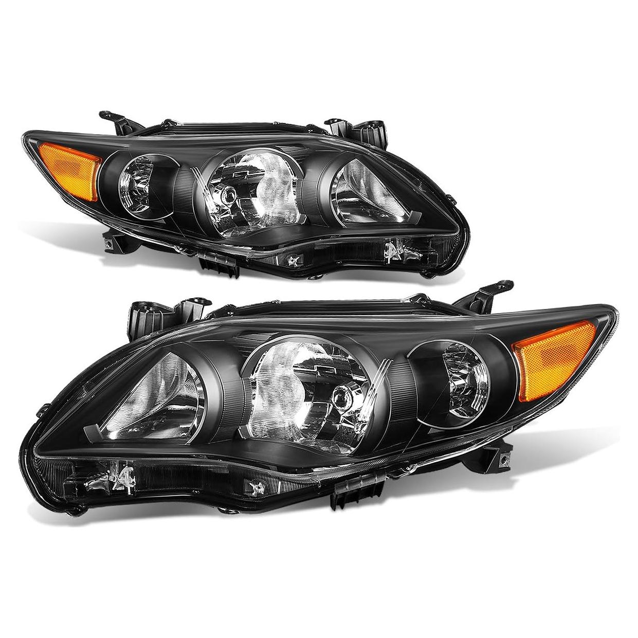 Faros Auto Dynasty para Toyota Corolla Sedan 2011-2013, Carcasa Negra