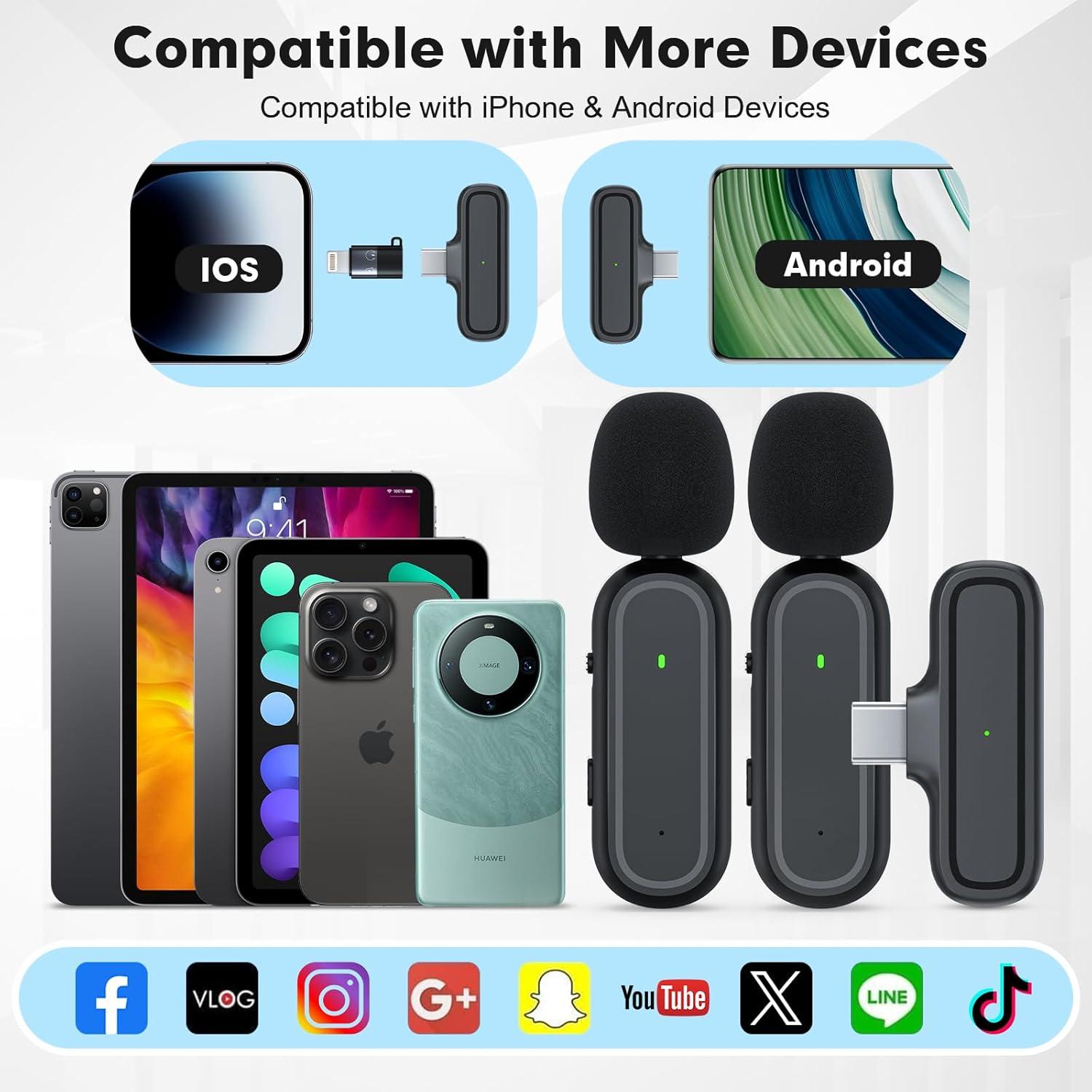 Micrófonos Lavalier Inalámbricos Nilone K61 Doble Captura