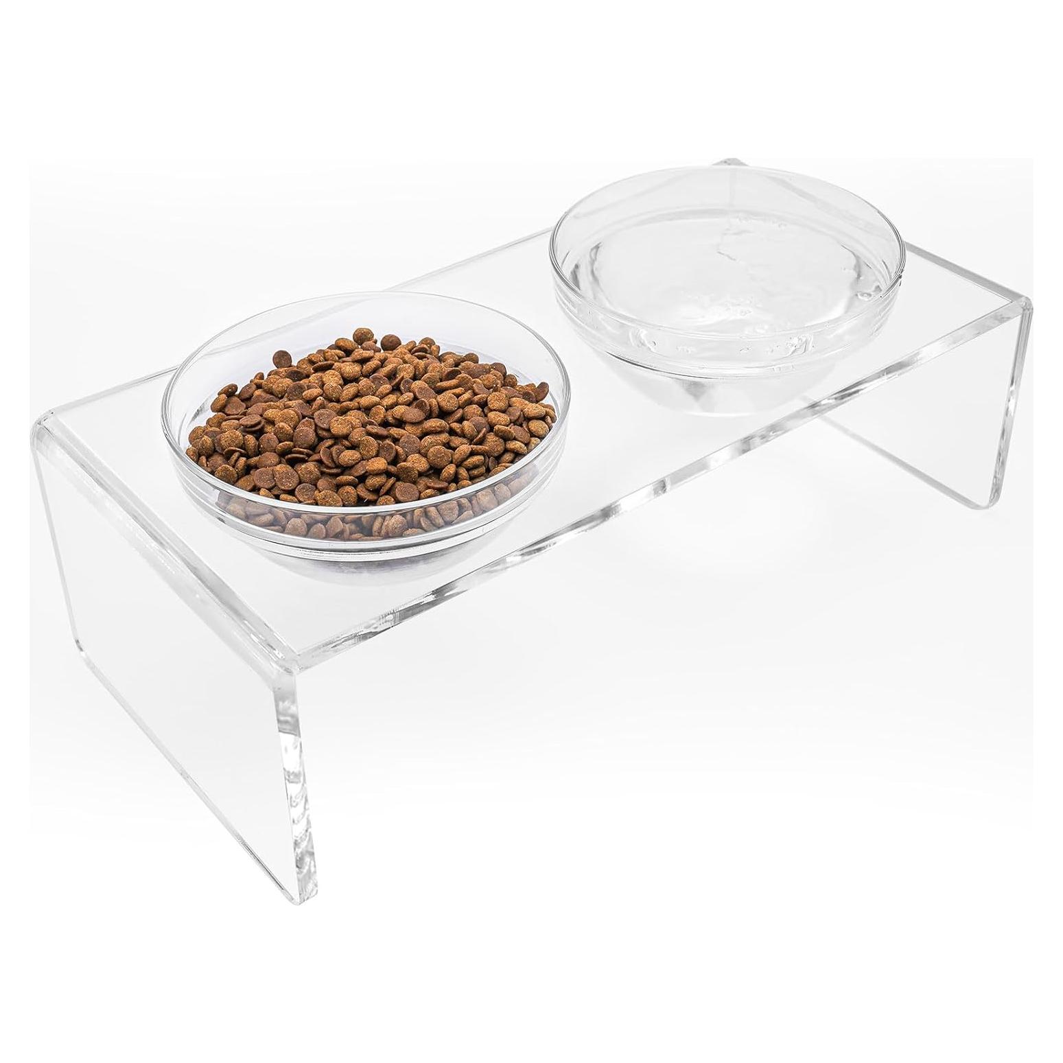 Cuencos Elevados para Perros y Gatos Feoyoho 18cm Doble