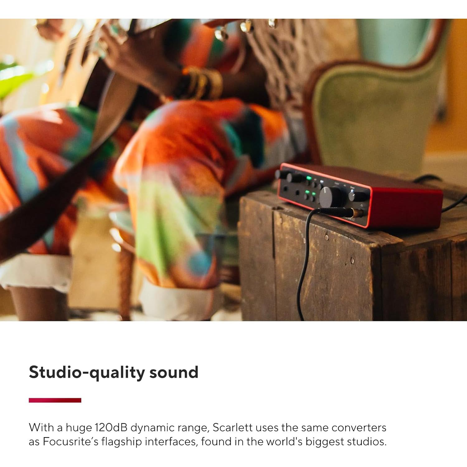 Focusrite Scarlett 2i2 4ta Gen Interfaz de Audio USB