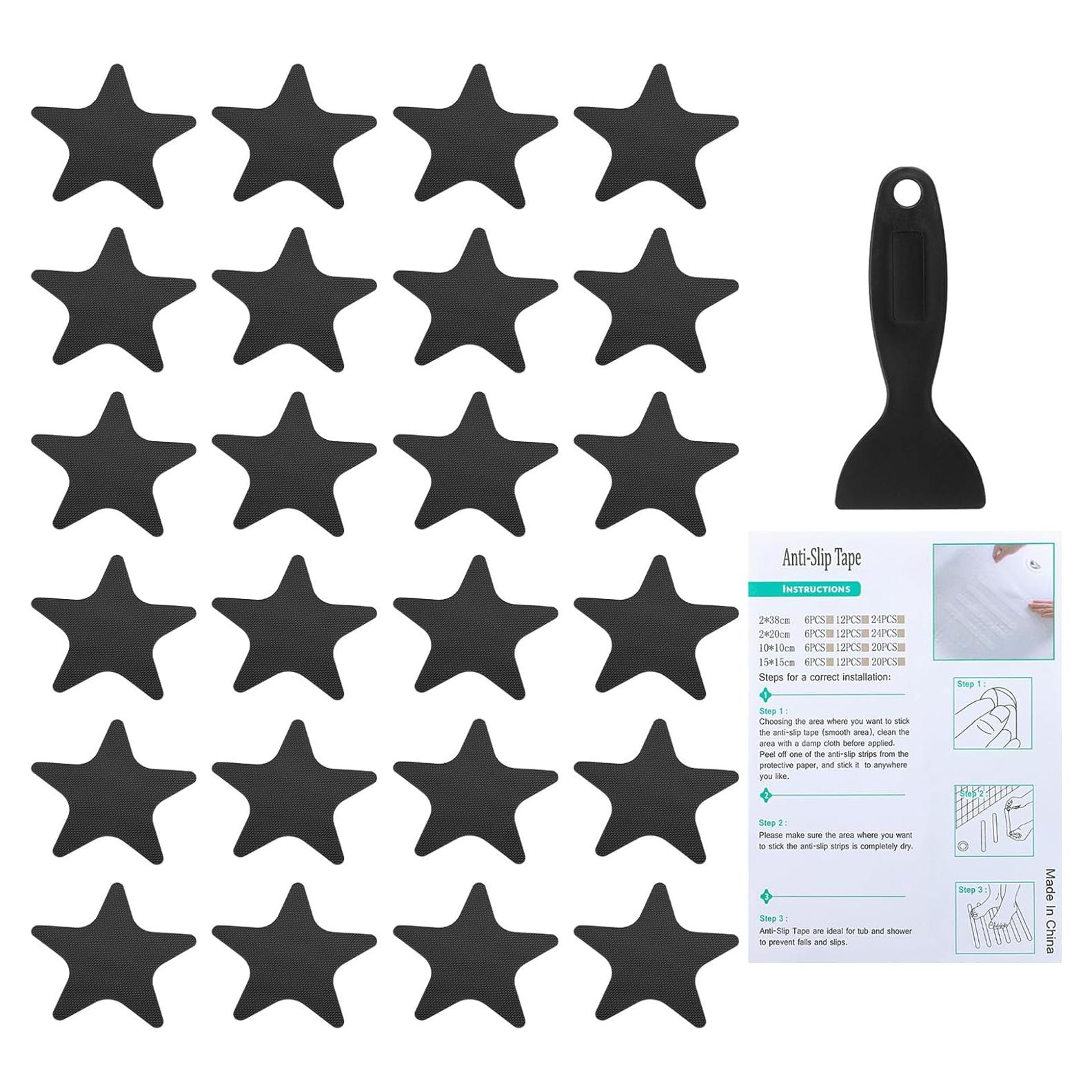 Calcomanías Antideslizantes PATIKIL 24 Pcs 10.5x10.5 cm Negro