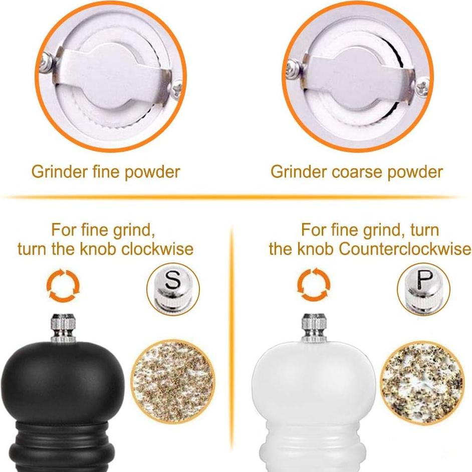 Juego de Molinillos de Sal y Pimienta IAGORYUE 16.5 cm Madera