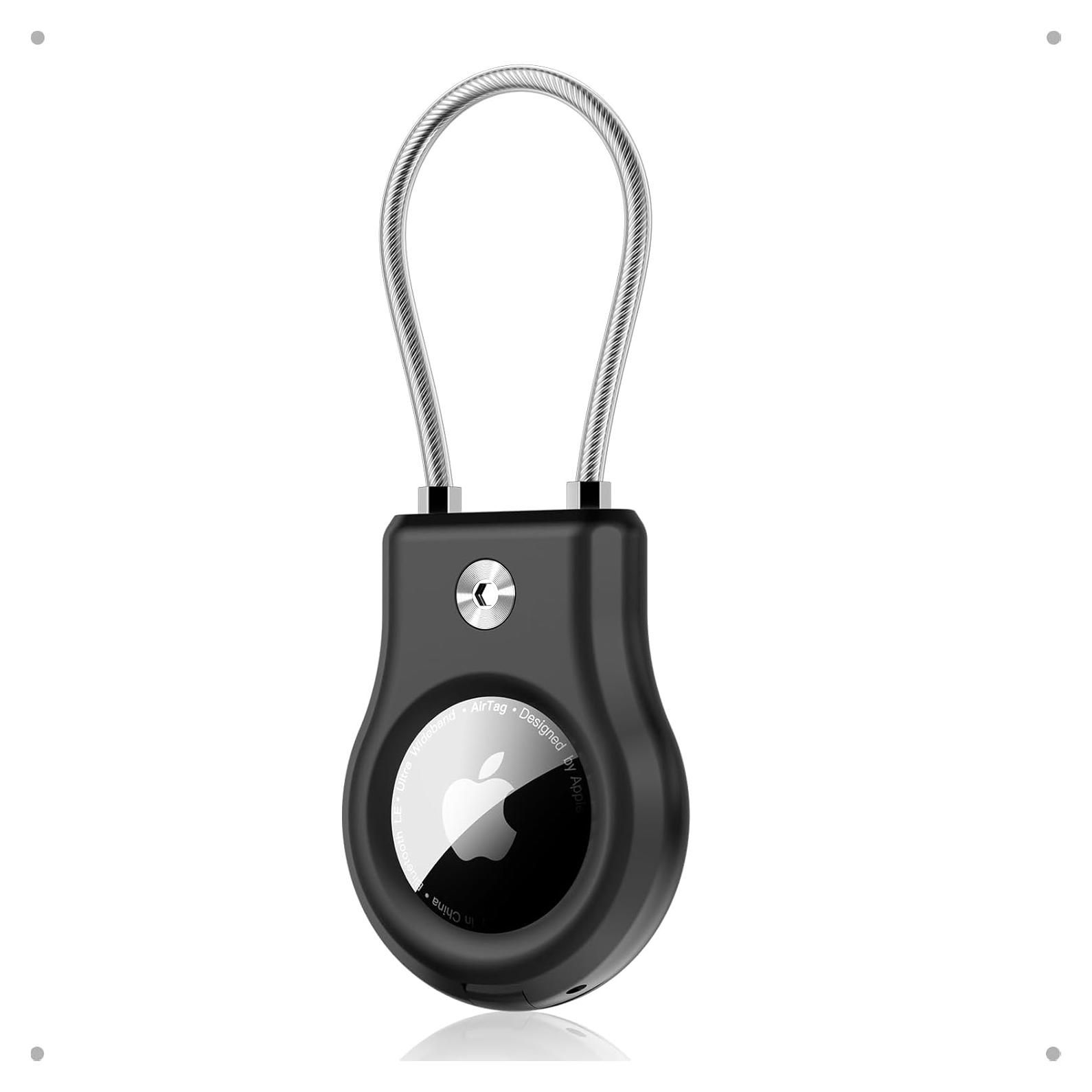 Soporte para llavero Gliship con cable para Apple AirTag - Negro