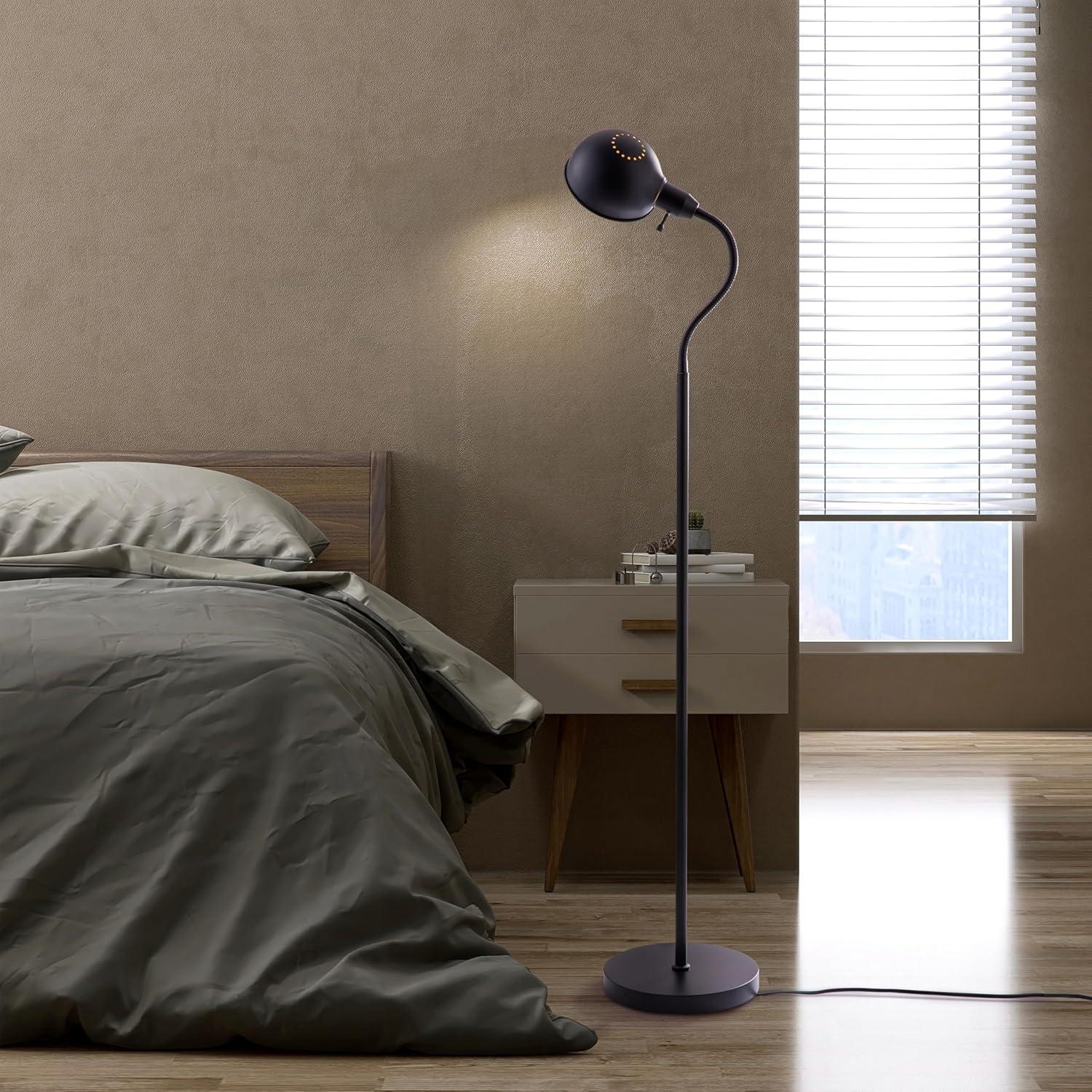 Lámpara de Pie O'Bright Nova Ajustable Cuello de Ganso Latón Antiguo