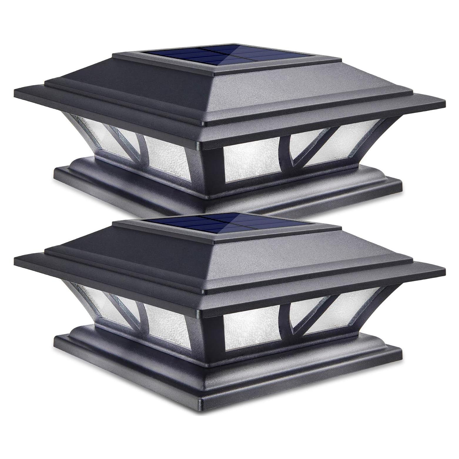 Luces de Poste SIEDiNLAR Solar 2 Modos LED Jardín Negro