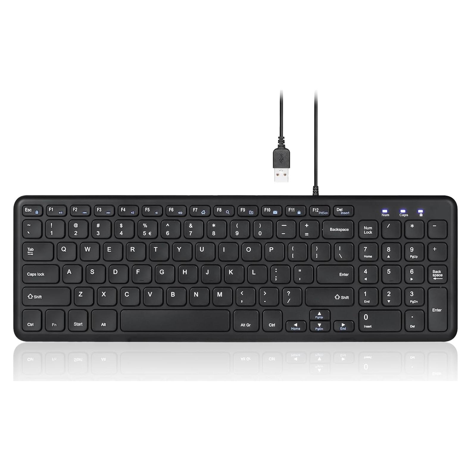 Teclado USB Perixx PERIBOARD-213B Chiclet Silencioso Negro
