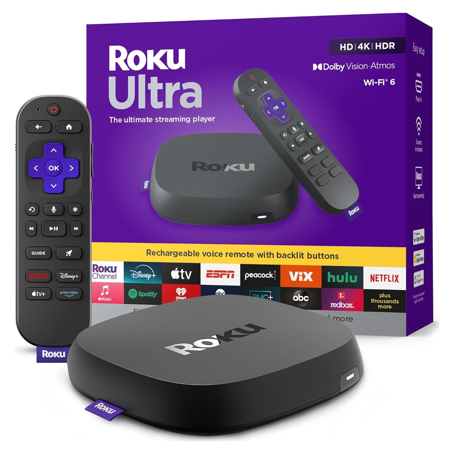 Roku Ultra 2024 - Reproductor Streaming 4K con Dolby Atmos