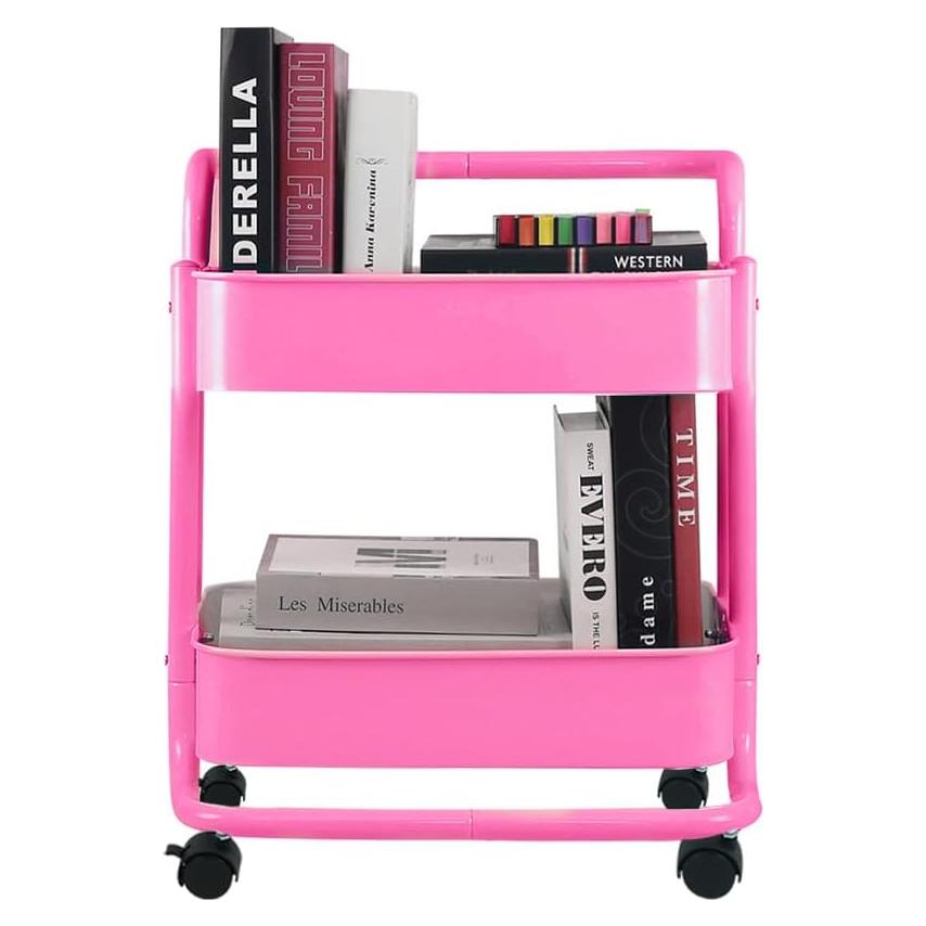 Carro de Almacenamiento Rodante Melody House 2 Niveles Rosa