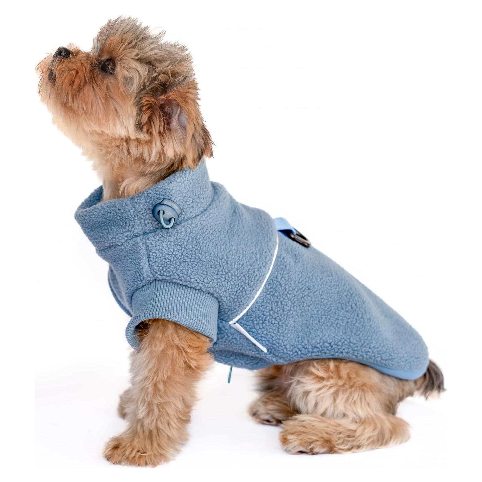 Chaqueta de Forro Polar Sprypetto para Perros Pequeños - Azul-Gris