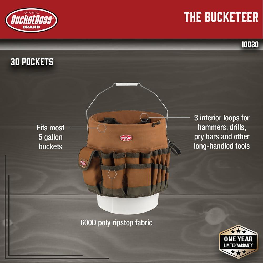 Organizador de Herramientas Bucket Boss El Bucketeer 19L Marrón