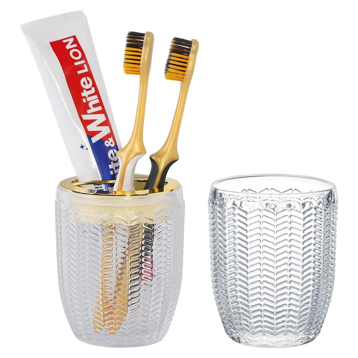 Soportes de Cepillos de Dientes de Vidrio Tonxus - Juego de 2