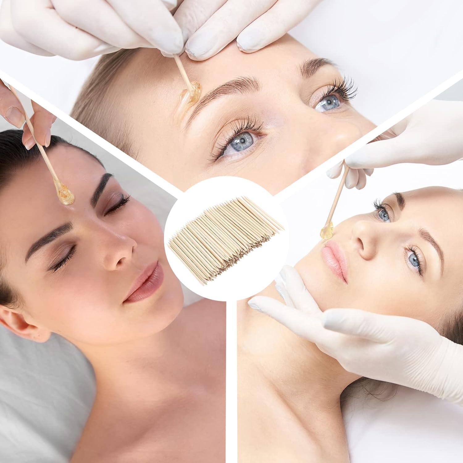 Palitos de Cera de Madera Demissle 400 Piezas para Cejas y Labios