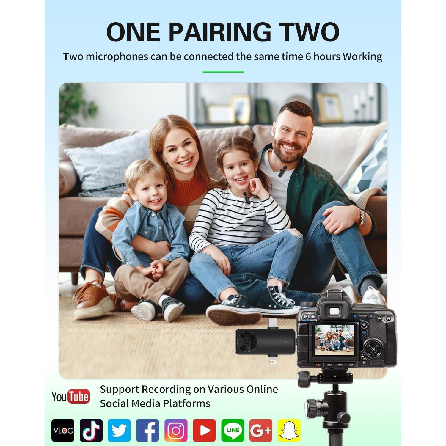 Micrófono Lavalier Inalámbrico Tearstone 3 en 1 para iPhone