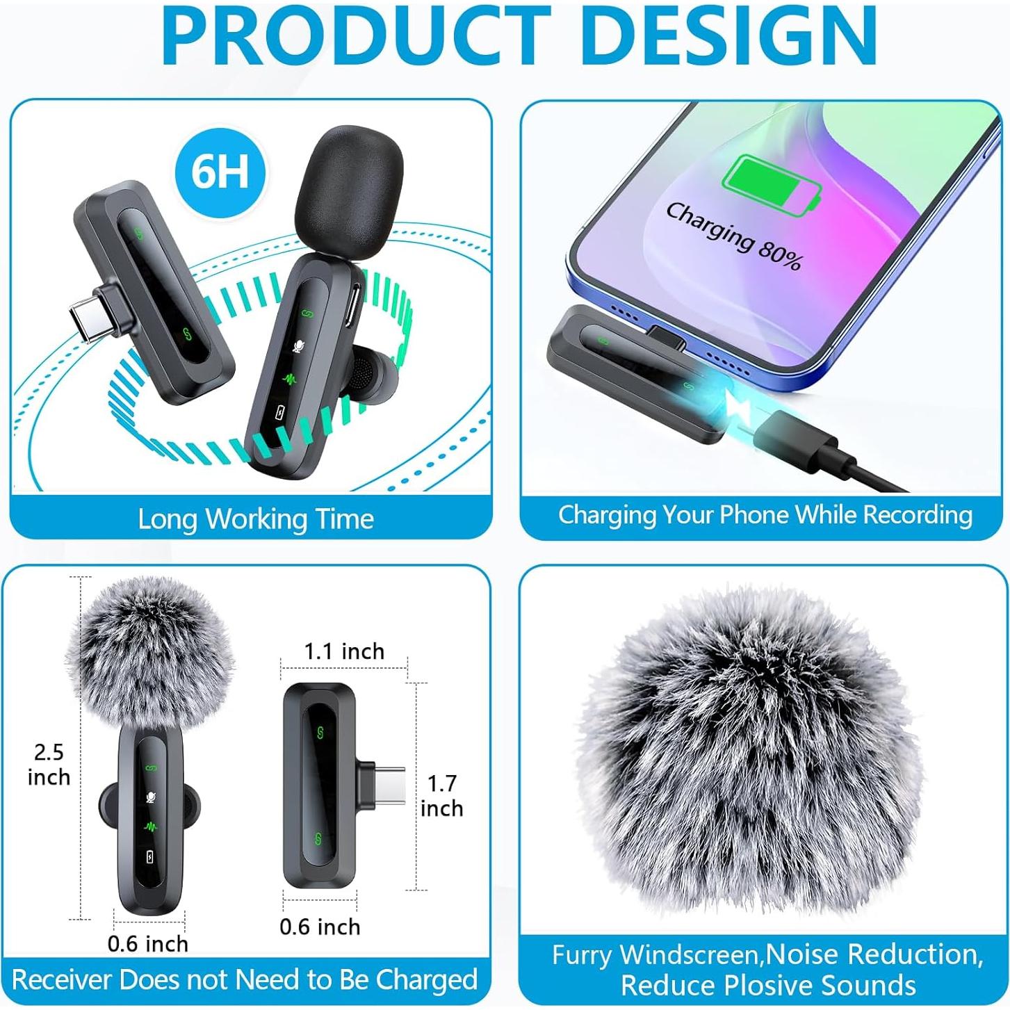 Micrófono Inalámbrico Lavalier K3 para iPhone/Android LED