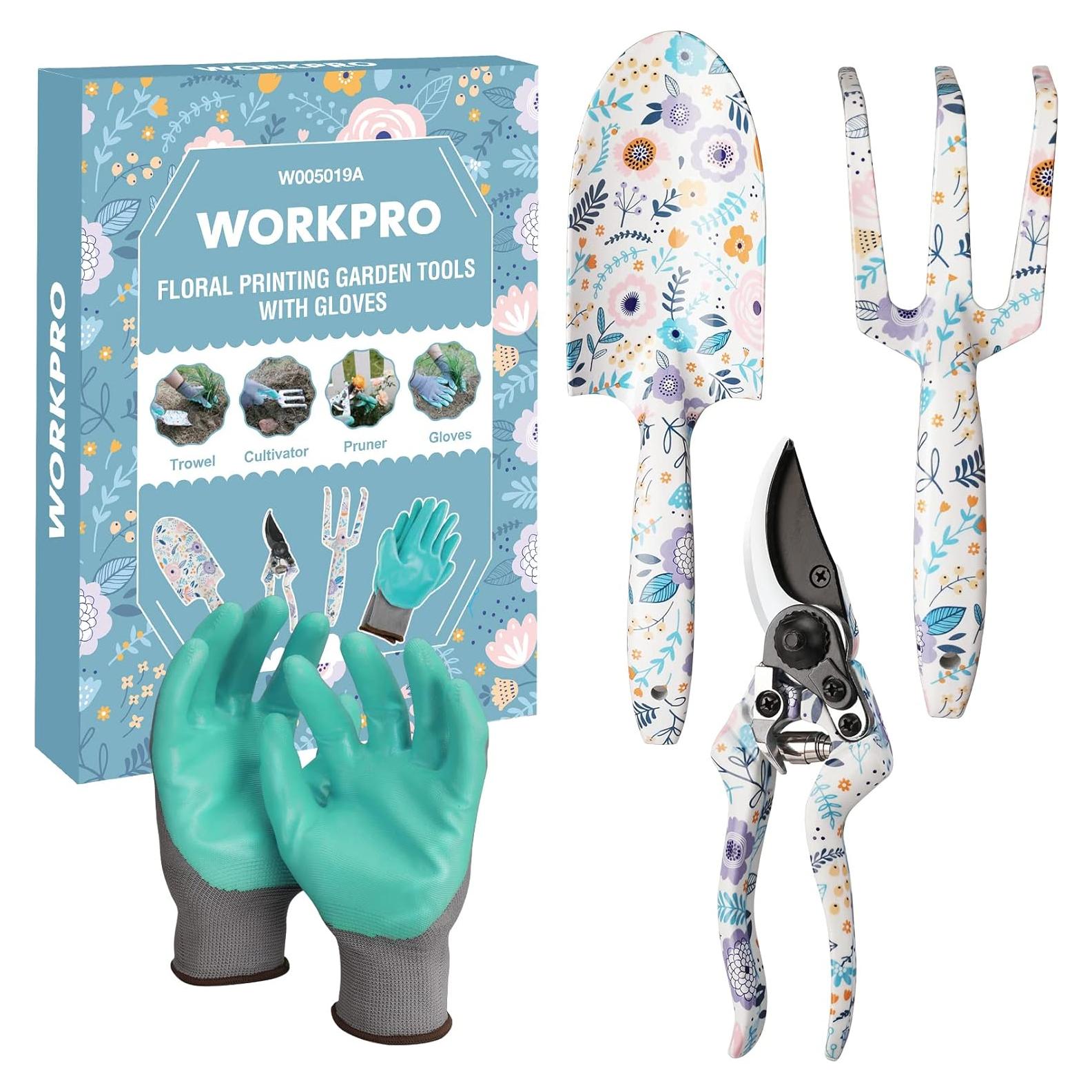 Juego de Herramientas de Jardín WORKPRO 4 Piezas Aluminio