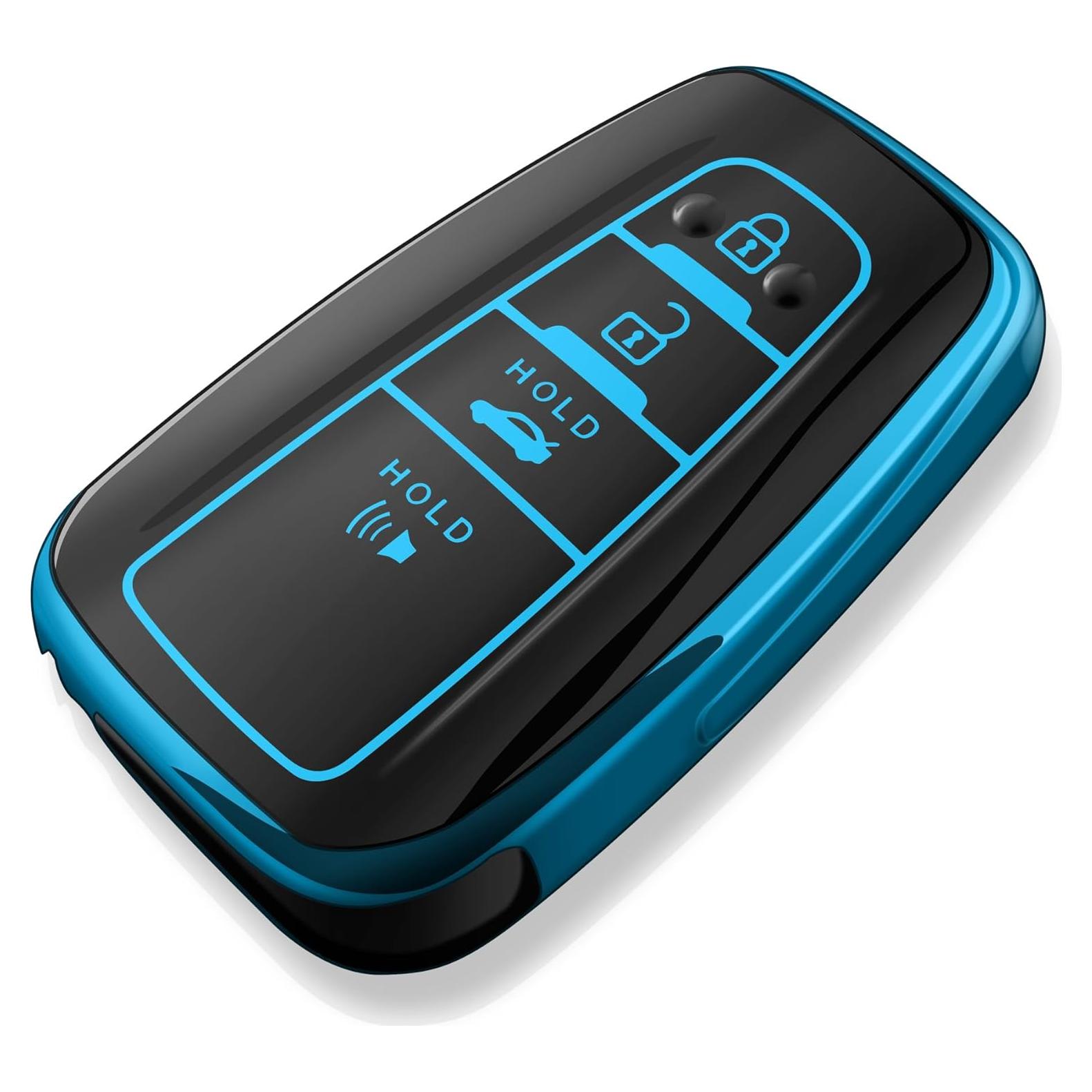 Funda de Llave Tukellen TPU Azul para Toyota 2020-2024