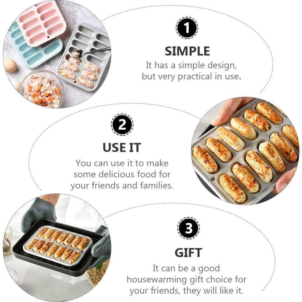 Molde de Silicona DOITOOL para Hornear Salchichas y Hot Dogs