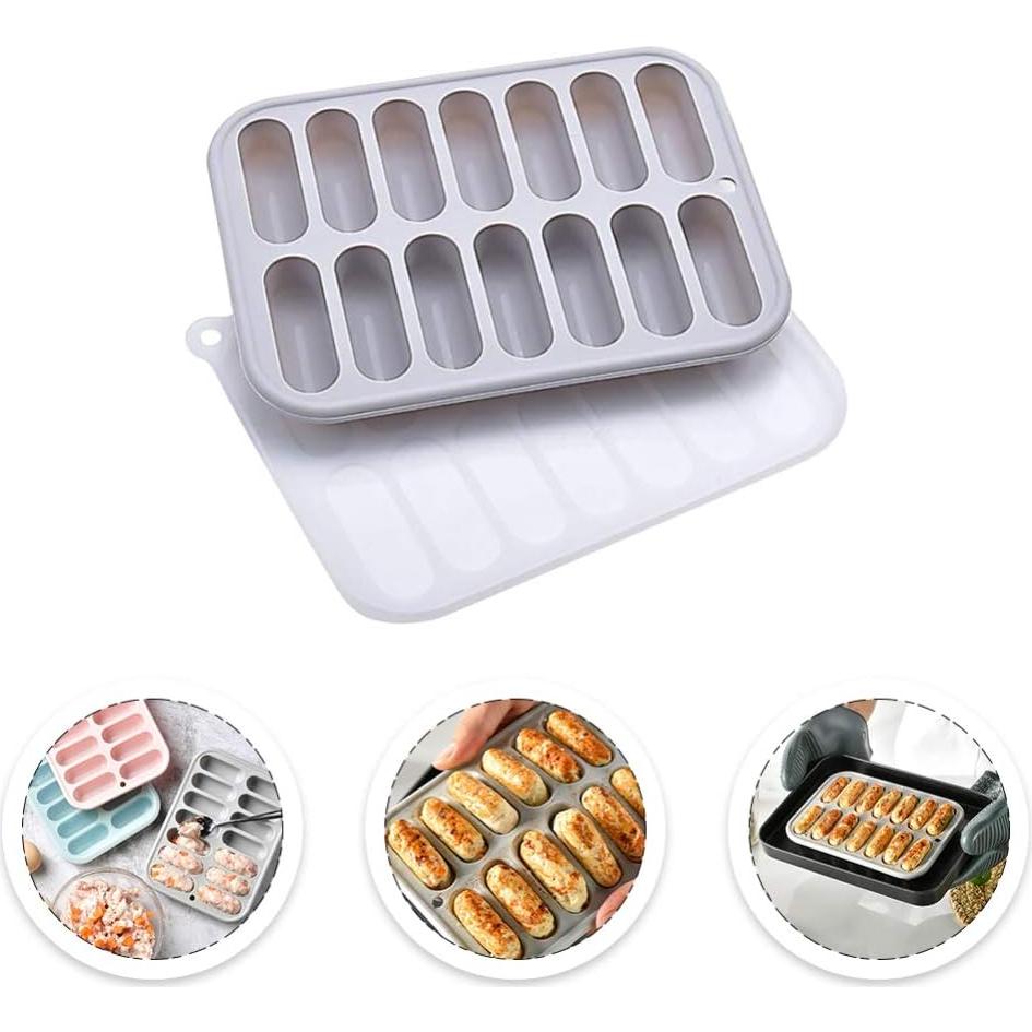 Molde de Silicona DOITOOL para Hornear Salchichas y Hot Dogs