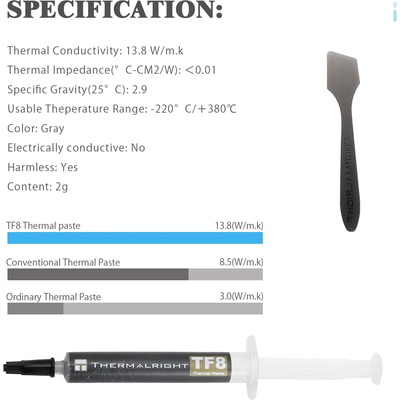 Pasta Térmica Thermalright TF8 2g 13.8W/m.k para CPU/GPU