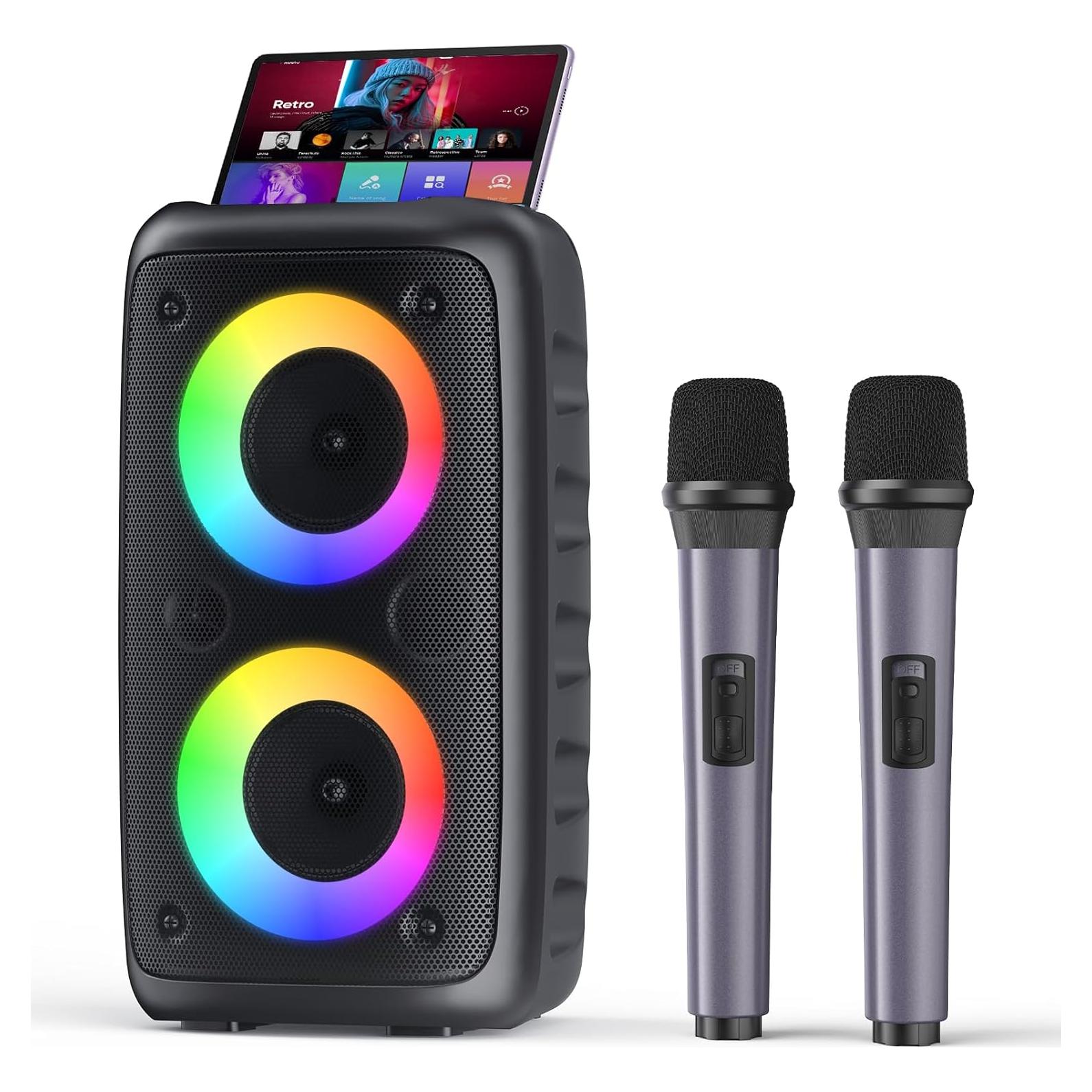 Máquina de Karaoke Peski T-08 con 2 Micrófonos Inalámbricos