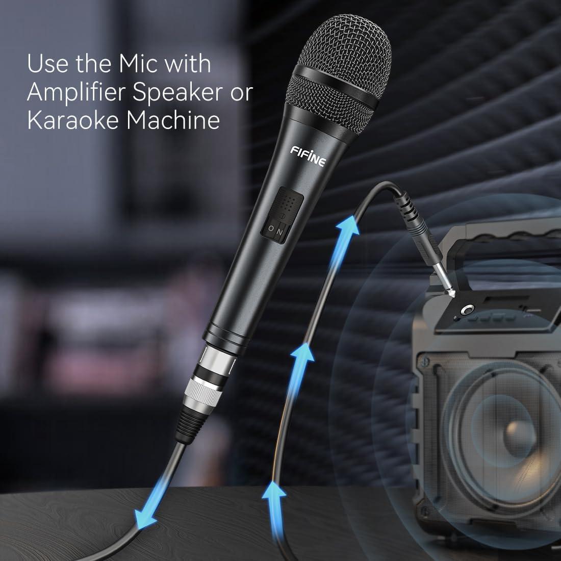 Micrófono de Karaoke Fifine K6 Dinámico con Cable 6.35mm