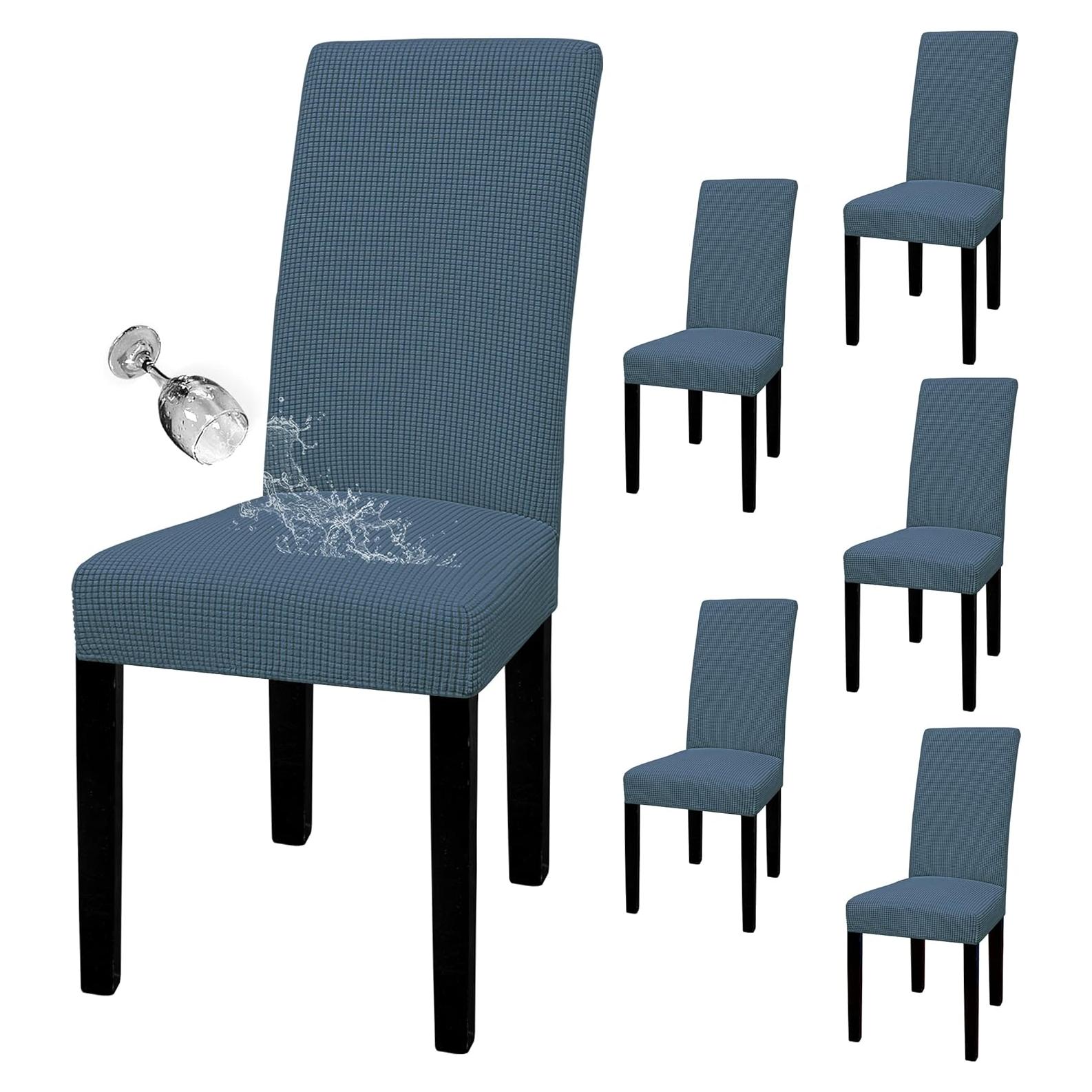 Funda de Silla Easy-Going Impermeable Set de 6 Azul Pizarra